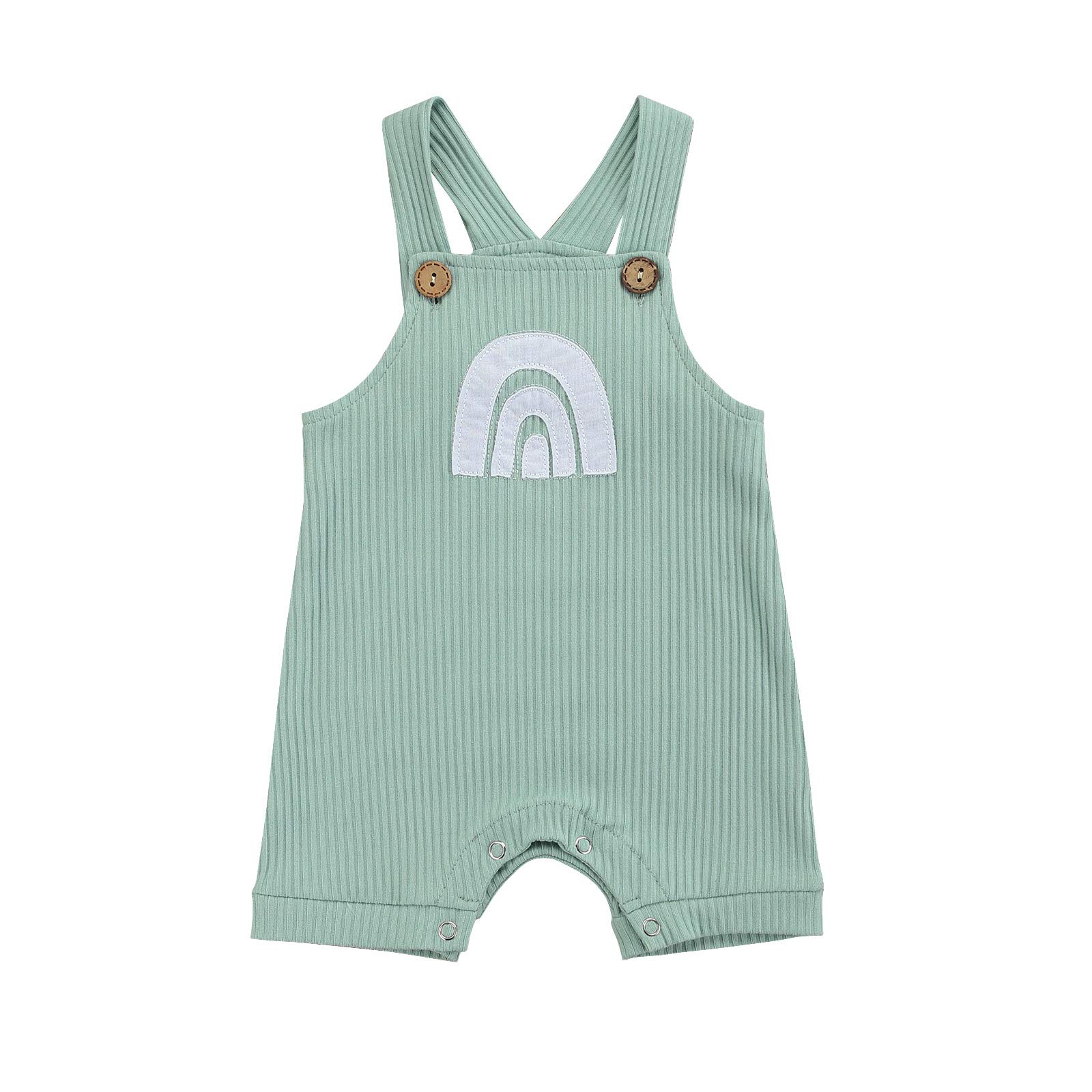 WASAIGOOD Unisex Baby Romper - Ribbed One-Piece Jumpsuit for Newborns & Infants (0-24 Months) | Soft Rainbow Outfit for Boys & Girls | Perfect for Playtime, Photos & Everyday Wear