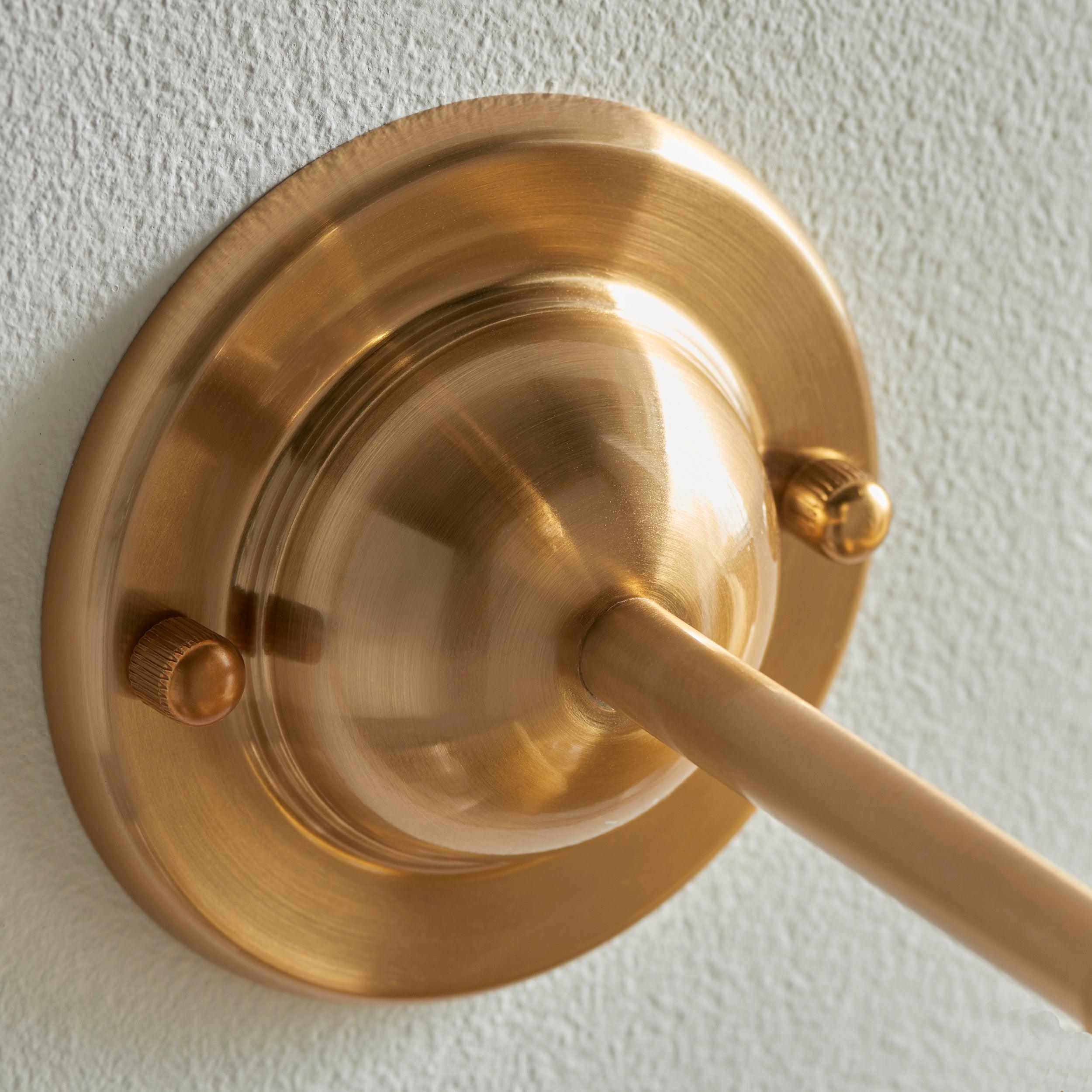 Vintage Dome T Bar Brass Wall Light Fixture - Classic Industrial Sconce for Living Room, Bedroom, or Hallway Lighting