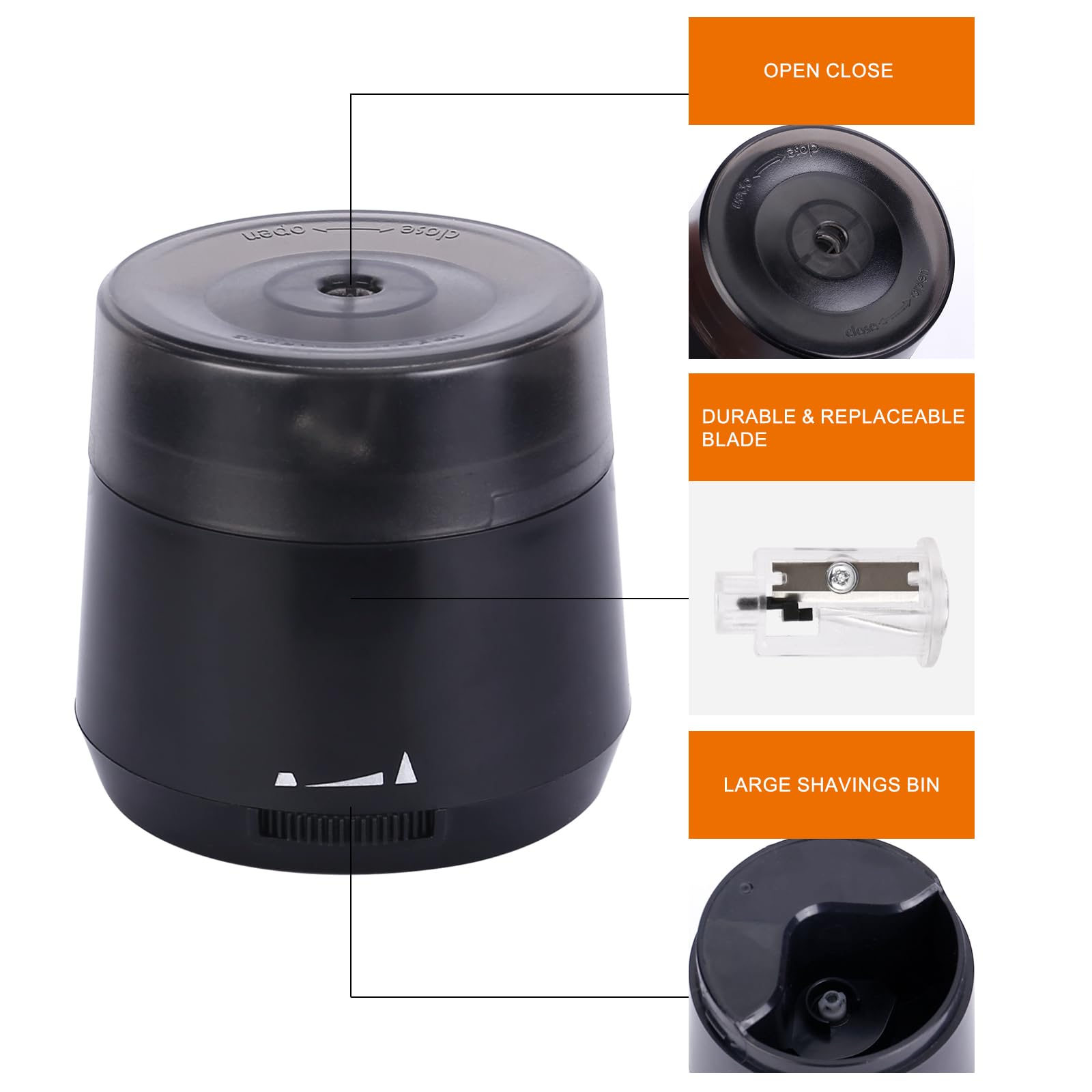 Electric Pencil Sharpener - USB/Battery Operated for School & Office Use