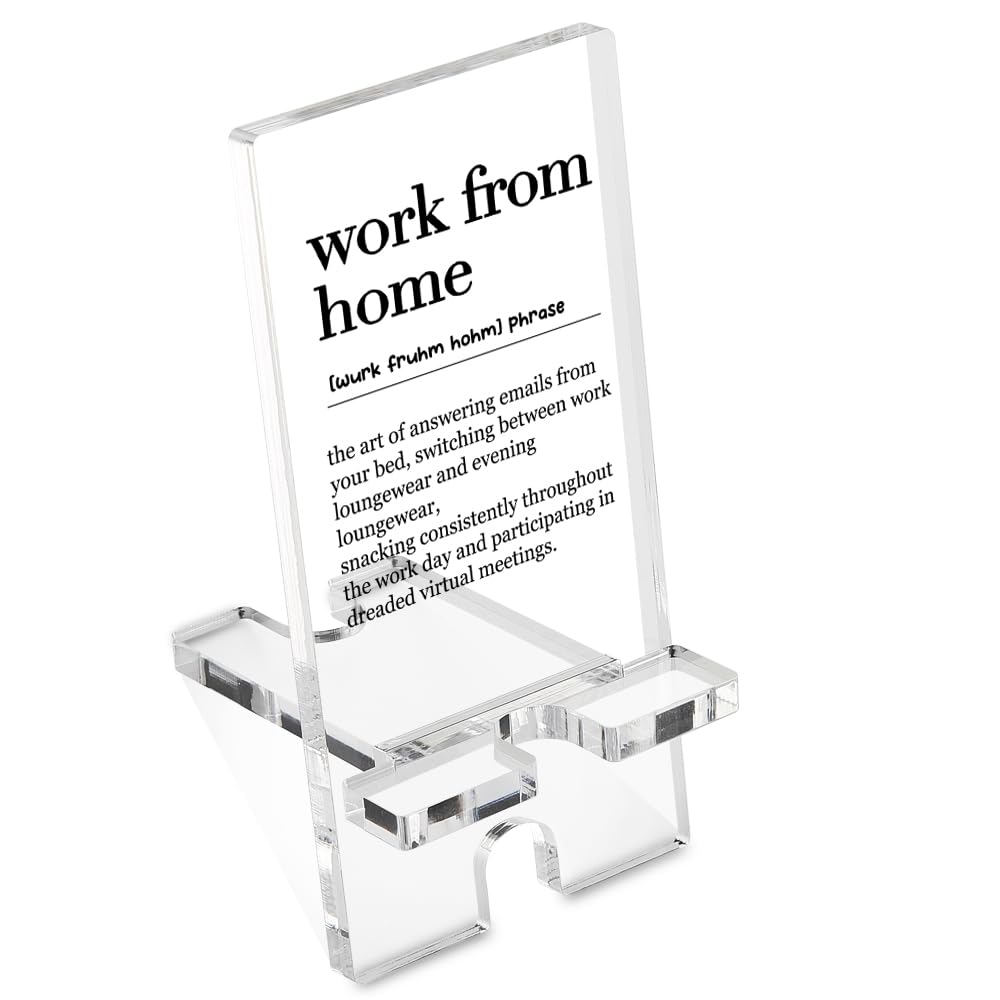 Funny Acrylic Phone Stand for Desk - Humorous Office Gift for Women, Men, Coworkers, Friends & Family - Unique Table & Nightstand Holder for Home & Office Use - Perfect for Watching Videos, Video Calls & Hands-Free Browsing - DX06