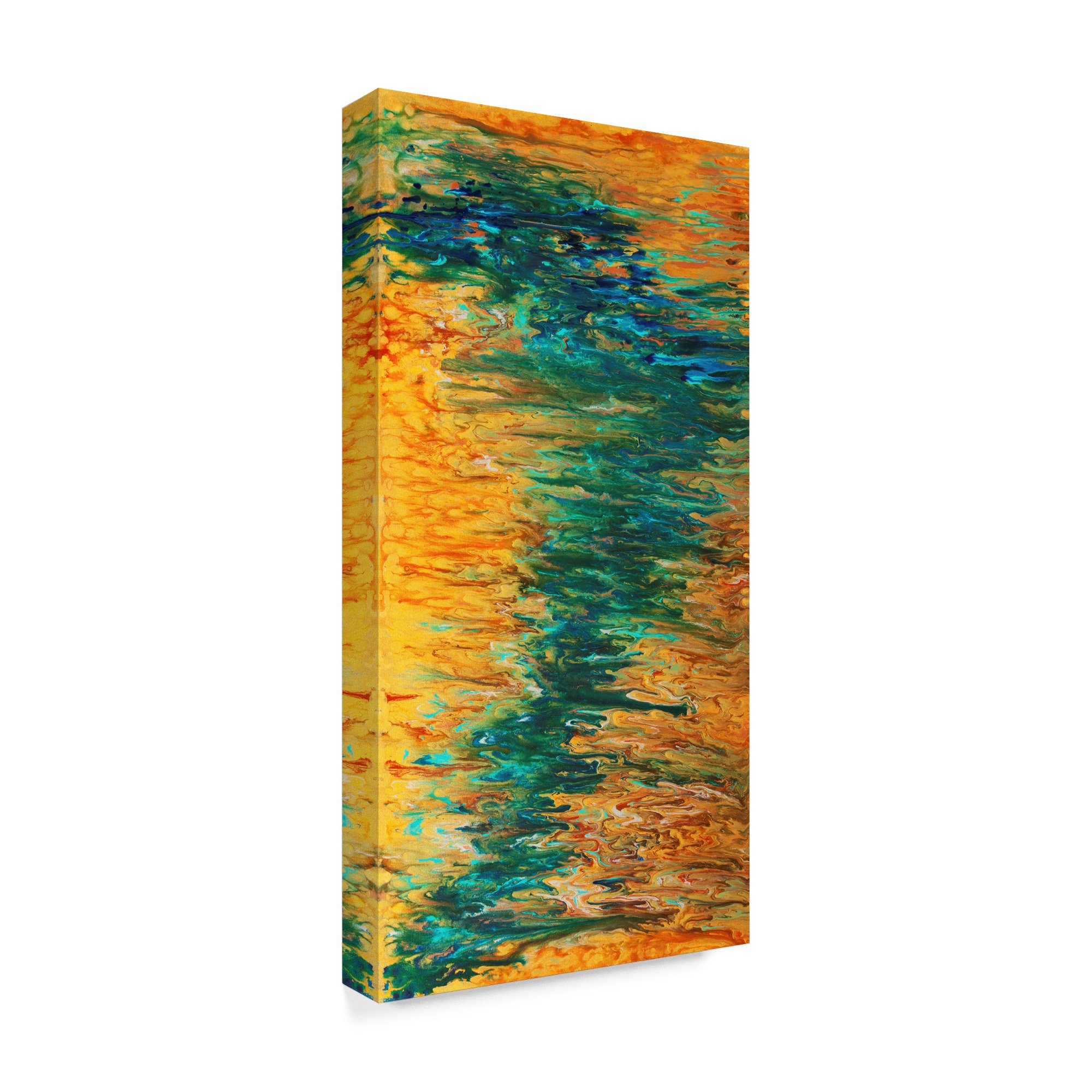 Hilary Winfield Liquid Energy Stripe Abstract Art Canvas Print - 24x47 Inches Wall Decor for Living Room, Bedroom & Office