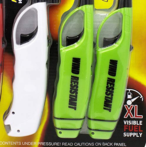 Premium Multi-Purpose Gas Utility Lighters for BBQ, Kitchen, Fireplace, Grill & Outdoor Camping - Windproof & Refillable (Pack of 5) - Perfect for Cooking, Grilling, Lighting Candles & Fireplaces