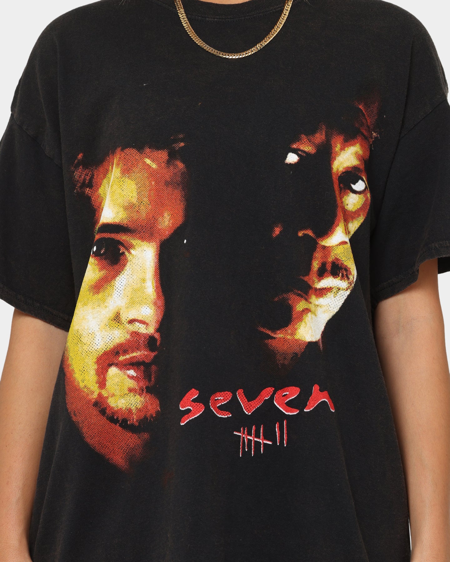 Vintage Black Wash T-Shirt by American Thrift & Seven Seven - Retro Style Cotton Tee for Men & Women - Perfect for Casual Wear, Street Fashion, and Vintage Outfits