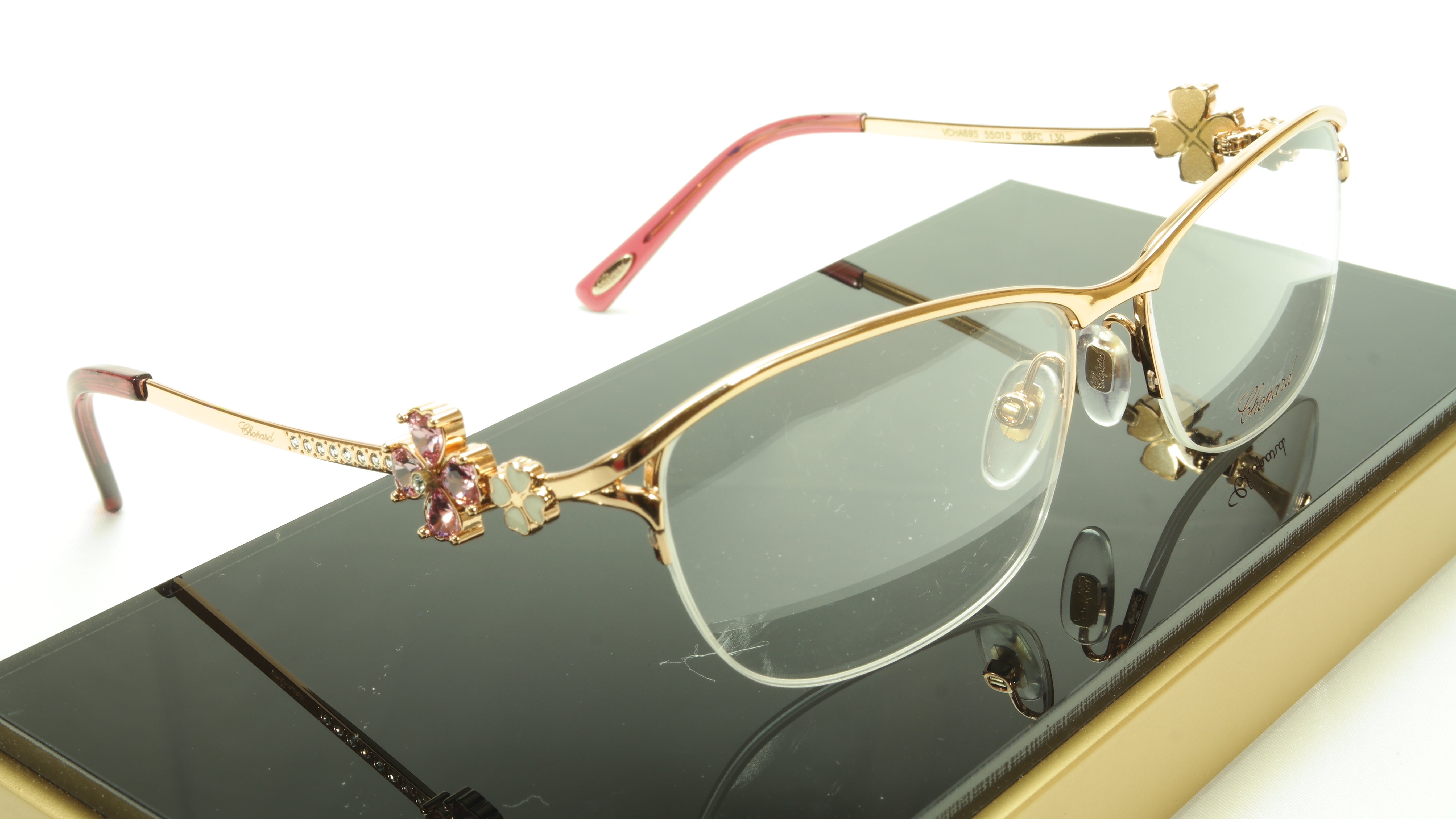 Chopard VCHA69S 08FC Gold Shiny Copper Eyeglasses Frame - Made in Italy - 55mm Lens Width, 15mm Bridge, 130mm Temple Length - Luxury Designer Optical Frames for Men & Women - Perfect for Office, Reading, and Fashion Accessories