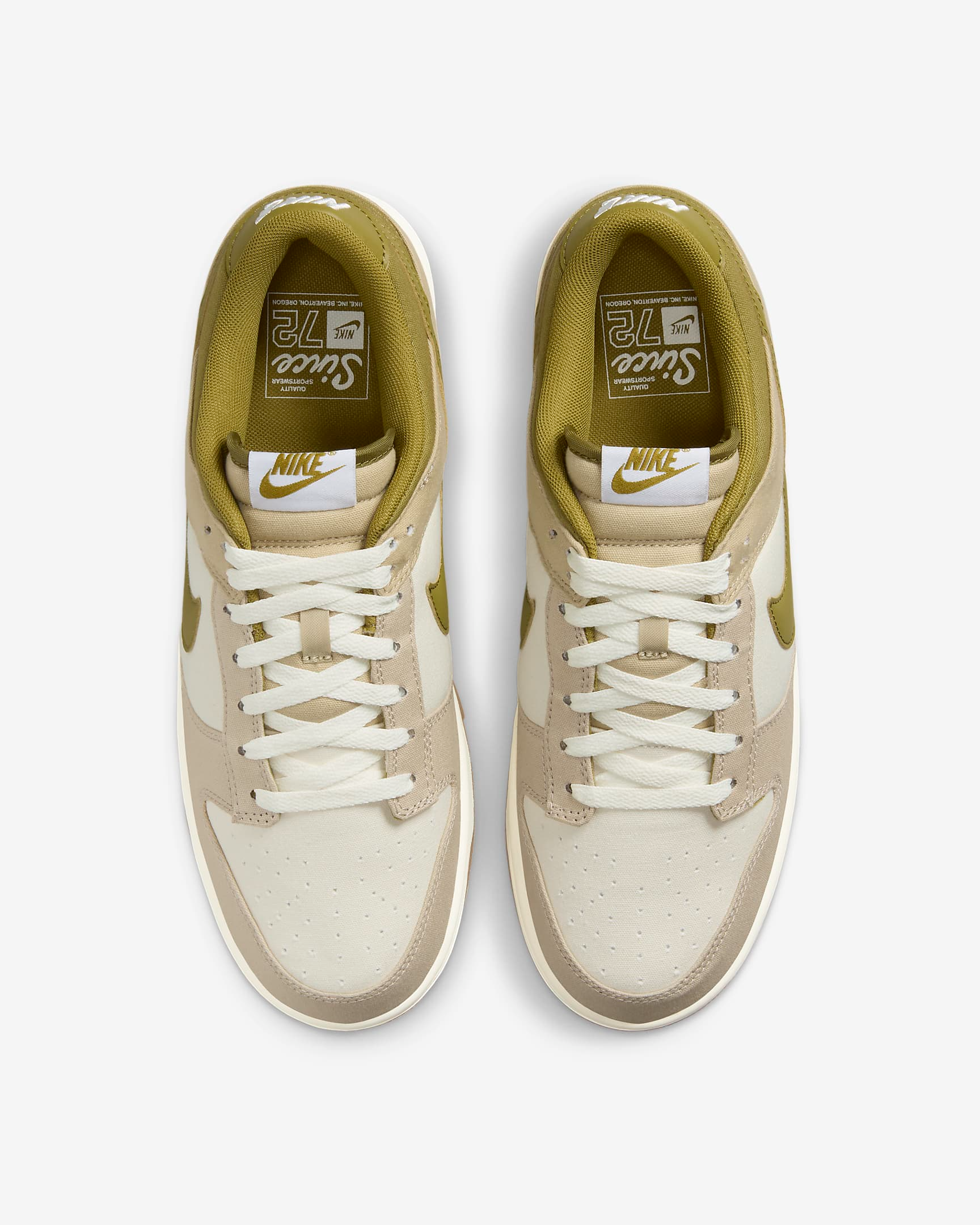 Nike Men's Dunk Low Sneakers - Sail, Cream II, Limestone & Pacific Moss | Casual & Streetwear Fashion Shoes for Everyday Wear