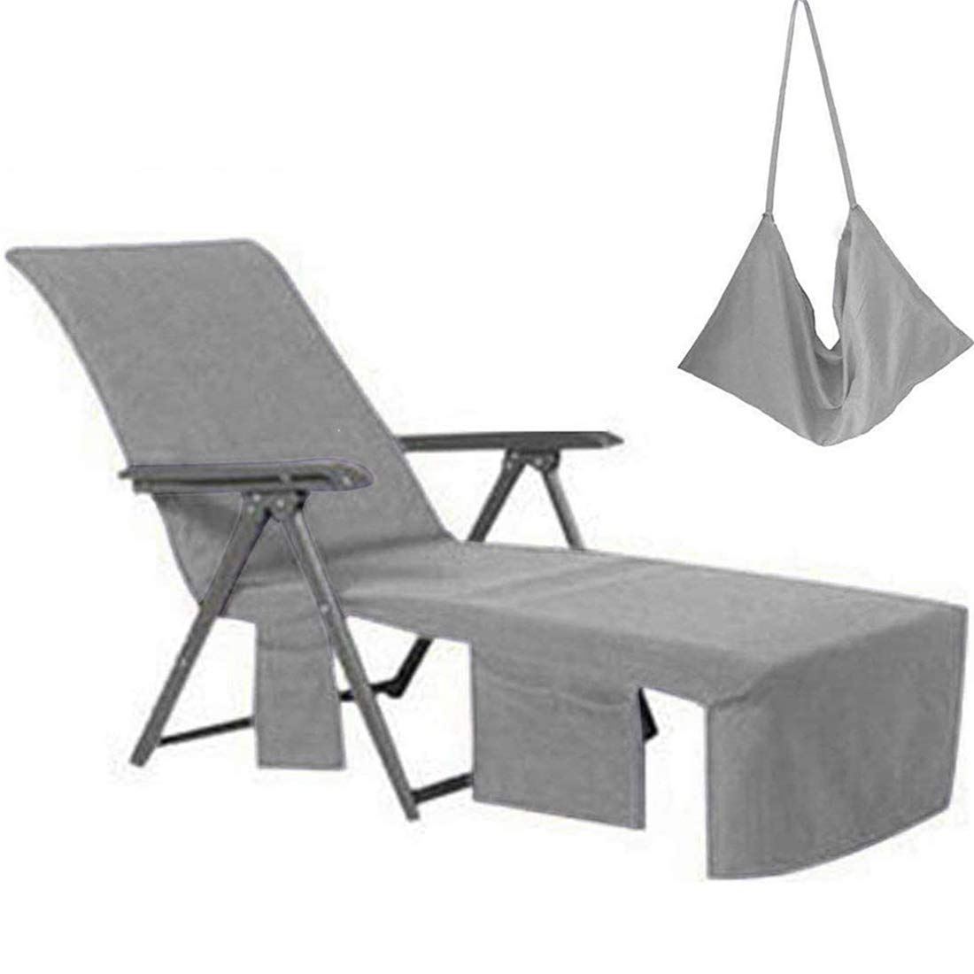 Super Soft & Breathable Lounge Chair Slipcover - Absorbent Recliner Liner Cover for Chaise Lounge (85x30 Inch) - Perfect for Beach Chairs, Poolside Sunbathing & Outdoor Relaxation