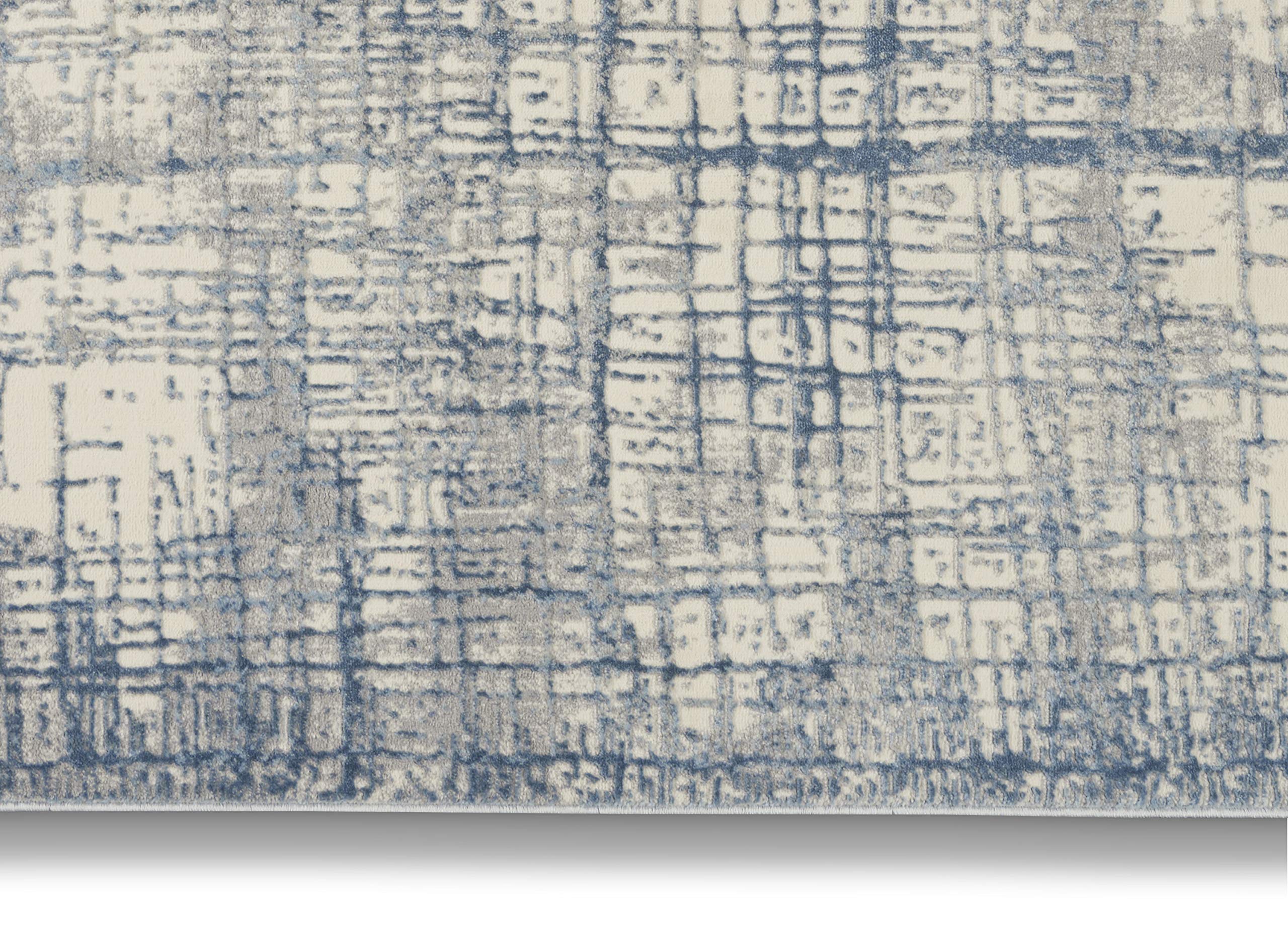 Calvin Klein Rush Ivory Blue 3' x 5' Modern Abstract Area Rug - Non-Shedding, Easy to Clean - Perfect for Bedroom, Living Room, Dining Room & Kitchen Decor