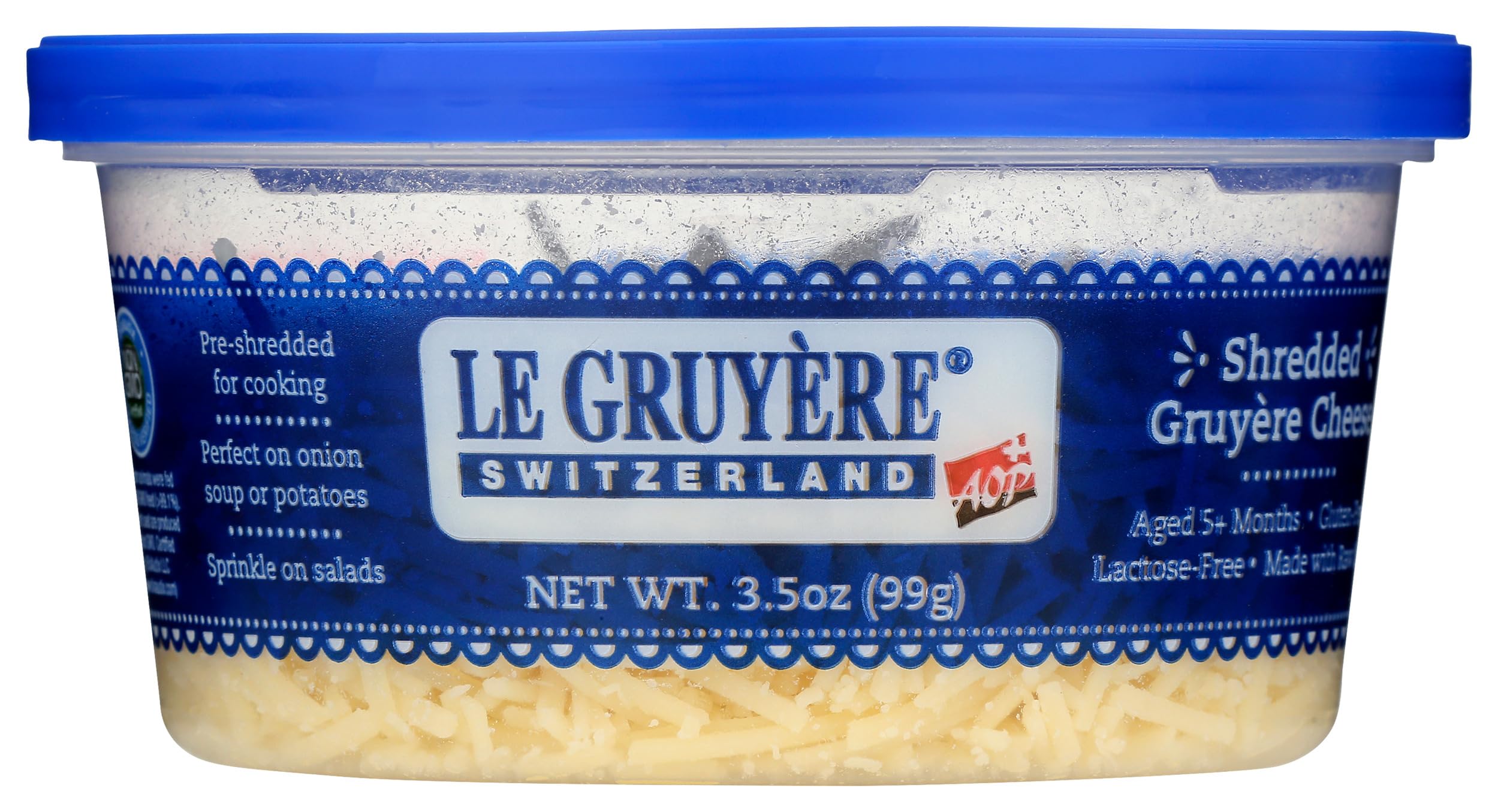 Emmi Shredded Gruyere Cheese - 3.5 oz (100g) | Premium Swiss Cheese for Cooking, Baking & Snacking | Perfect for Fondue, Sandwiches & Salads