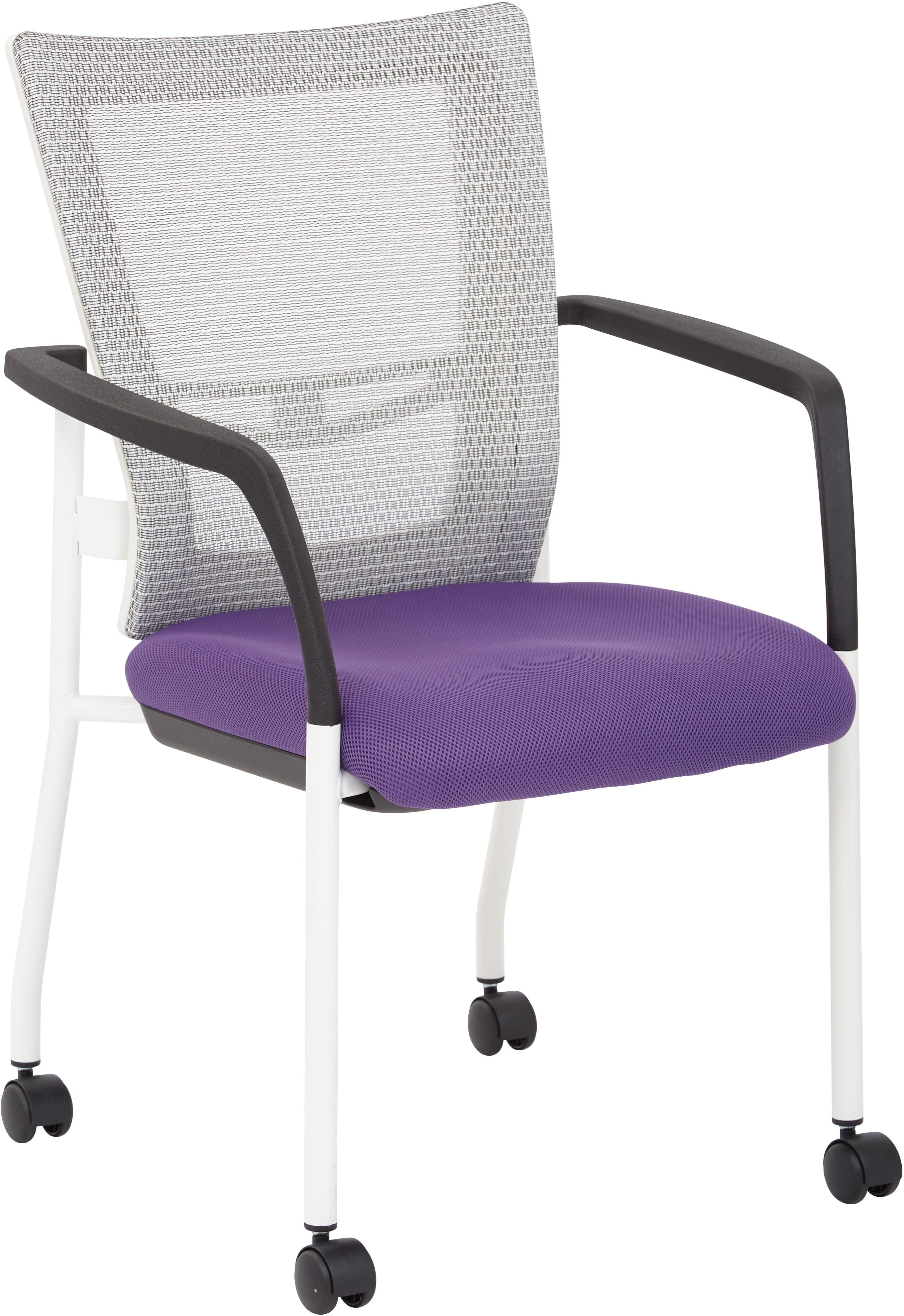 Office Star ProGrid® Mesh Back Visitor Chair with Casters - Ergonomic Office Guest Chair with Adjustable Height & Swivel Base [8840W] - Perfect for Reception Areas, Conference Rooms & Home Offices