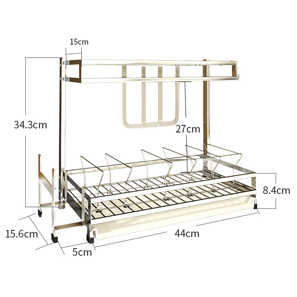 Stainless Steel Kitchen Drain Rack - Multi-Purpose Countertop Storage Organizer for Knives, Pot Lids & Cutting Boards | Durable 304 Steel | Perfect for Small Kitchens & Dish Drying