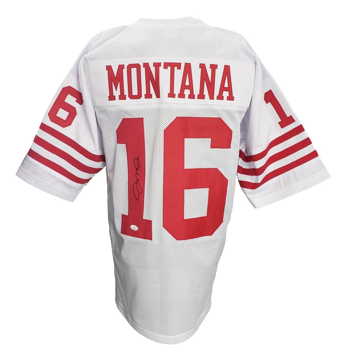 Authentic Joe Montana San Francisco 49ers Signed White Football Jersey with JSA Certification - Perfect for Collectors, Sports Memorabilia Displays & 49ers Fan Gifts