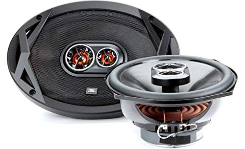 JBL GT7-96E 6x9 Inch 300W (75W RMS) 3-Way Coaxial Car Speakers with Gravity Magnet - Premium Sound for Cars, Trucks & SUVs - Includes Phone Holder Bundle for Hands-Free Driving