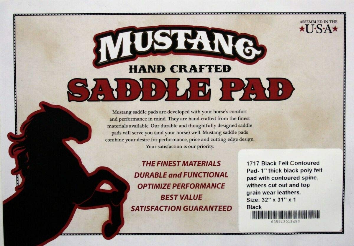 Mustang Black Felt Seat Pad for Motorcycles & Bikes