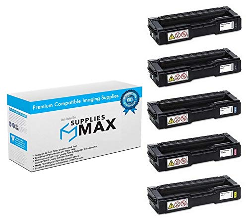 Compatible Toner Cartridge Combo Pack for Savin SP-C252DN SP-C252SF SP-C262DNW SP-C262SFNW (2 Black 1 Cyan Magenta Yellow) - Type C252HA 407652B1CMY - Perfect for Office Printing & High Volume Document Copying