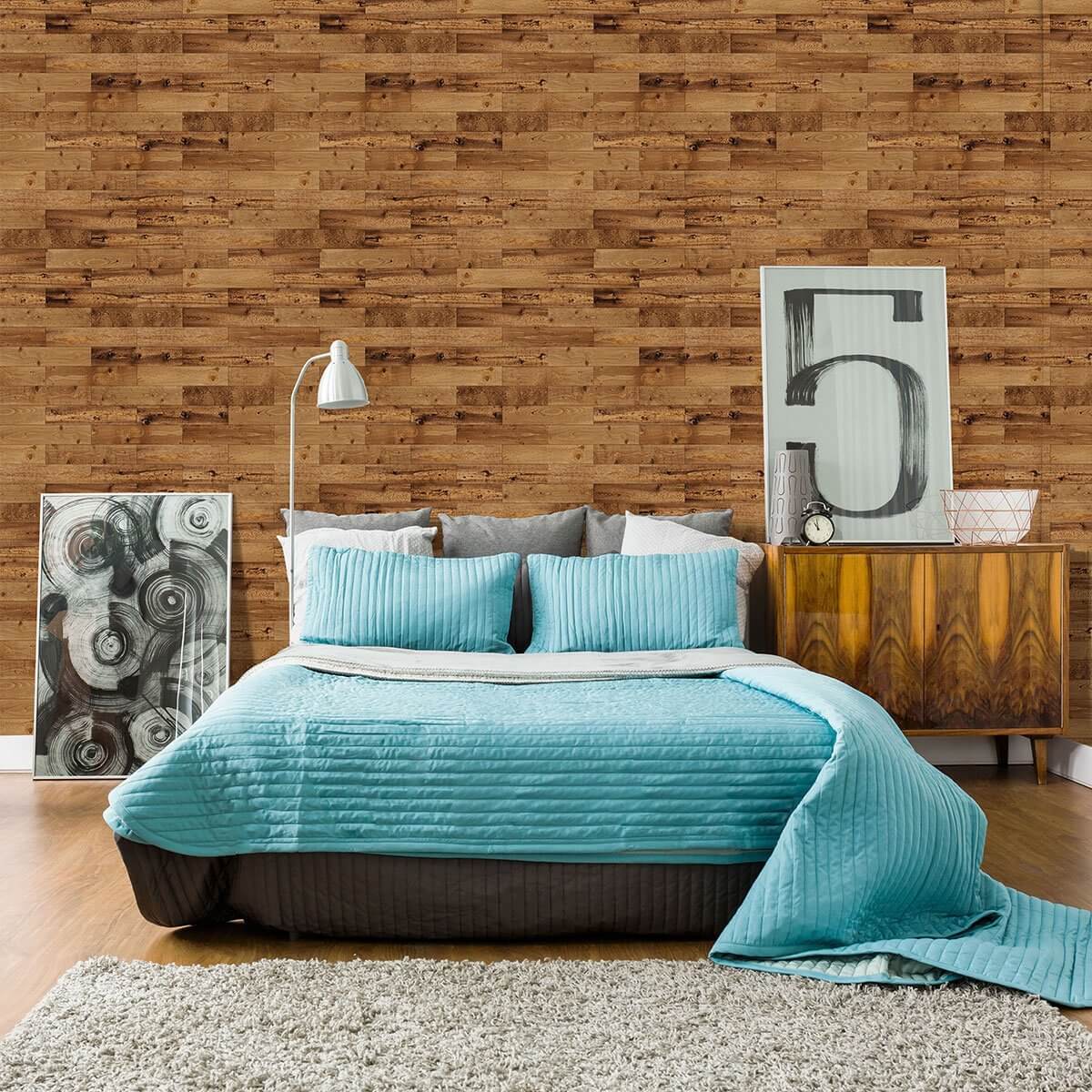 Brown Wood Texture Peel and Stick Removable Wallpaper - Self-Adhesive Decorative Vinyl for Bedroom, Living Room, Office - Easy to Apply & Remove