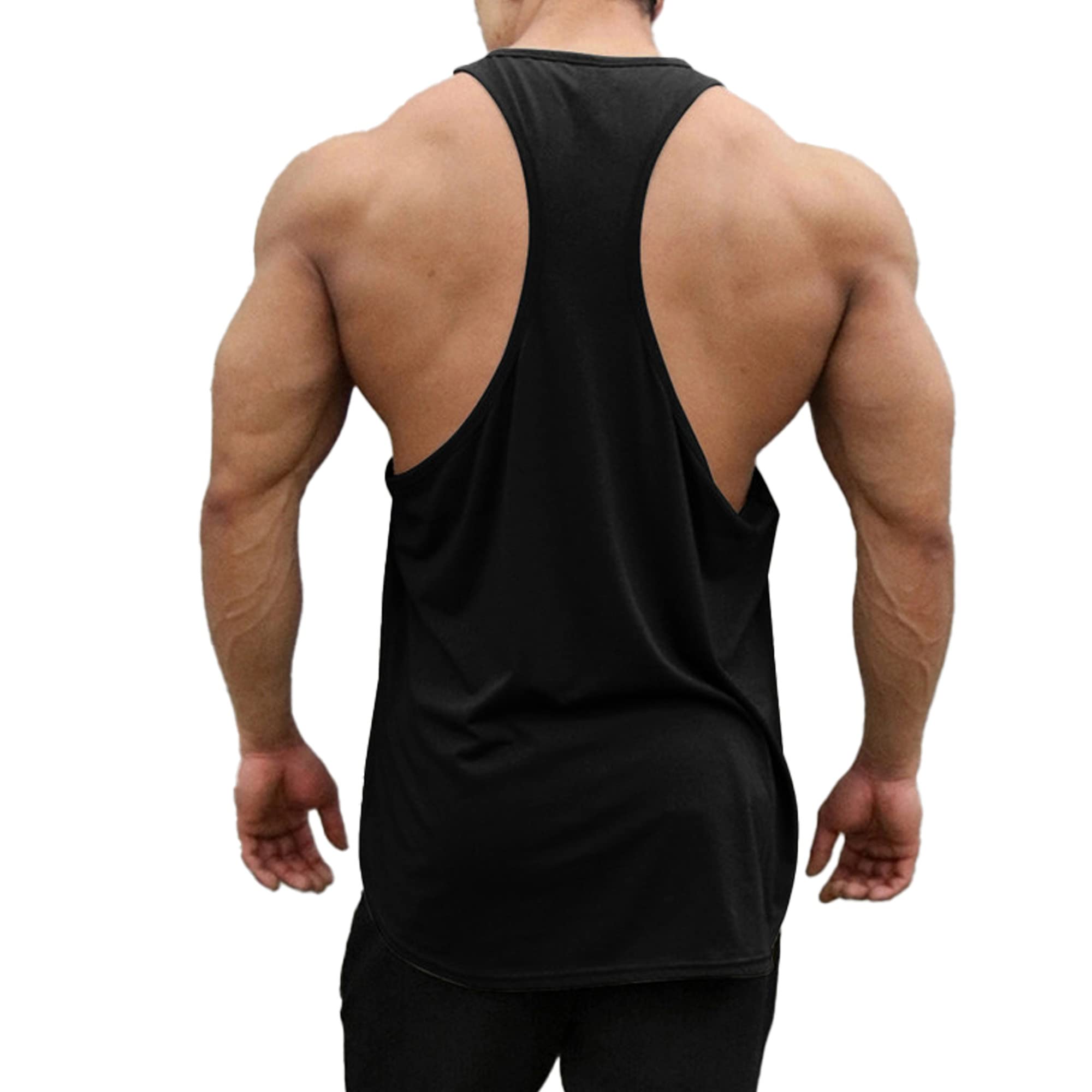 Cloudmall Men's Bodybuilding Stringer Tank Tops - Y-Back Workout Gym Shirts for Muscle Training & Fitness | Perfect for Weightlifting, Bodybuilding & Summer Workouts