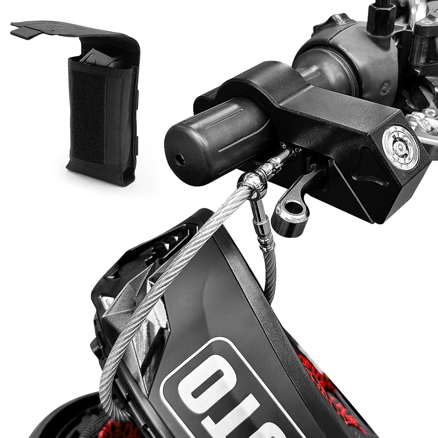 Heavy Duty Motorcycle Helmet Lock - Anti Theft for Scooter & Handlebar - Perfect for Outdoor Riding Security