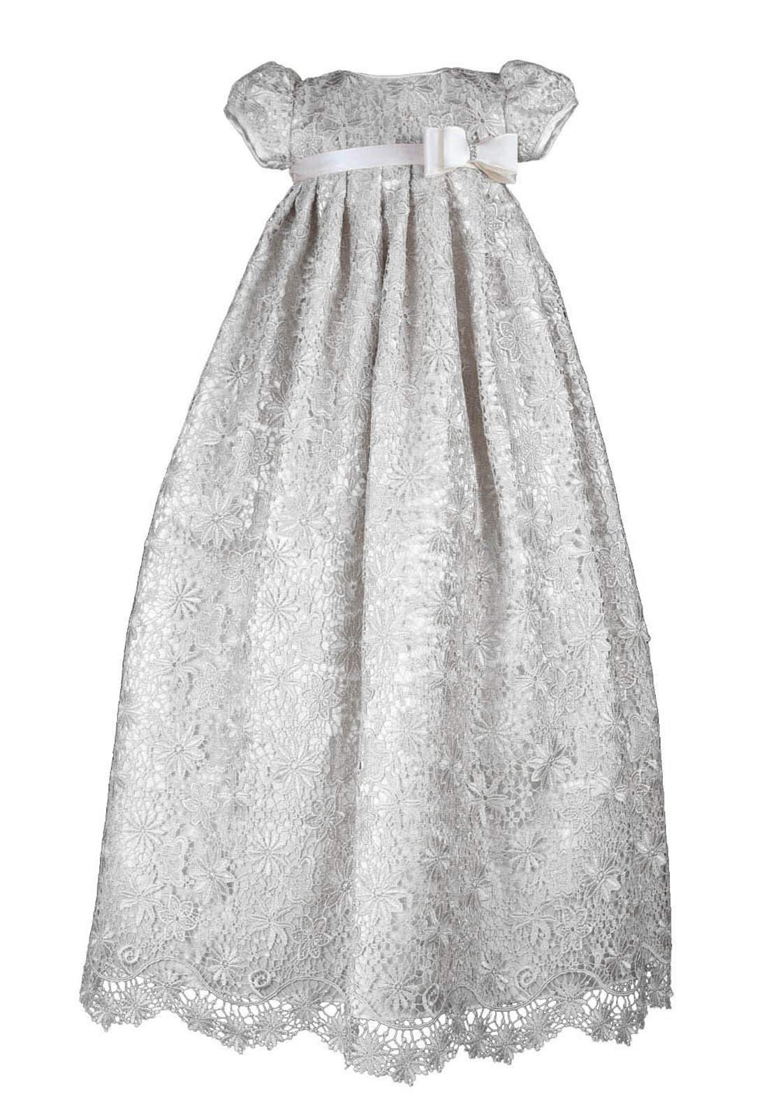 Elegant Long Lace Christening Dresses for Baby Girls - Floral Baptism Gowns with Matching Bonnet | Perfect for Formal Church Ceremonies, Christenings & Special Occasions