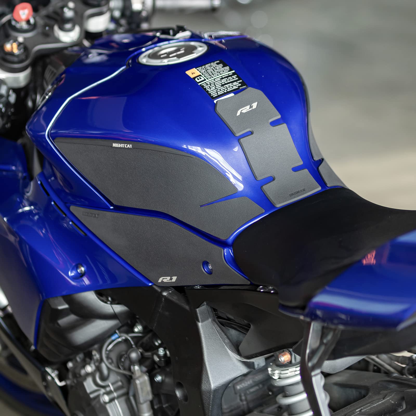 Yamaha R1 Fuel Tank Sticker - Anti-Skid Fishbone Design Traction Pad for Motorcycle Tank Protection | Perfect for Racing, Street Riding & Bike Customization
