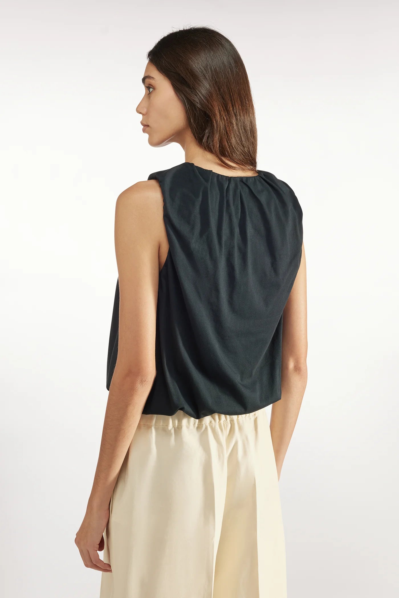 Aveline Women's Black Sleeveless Top - Casual Summer T-Shirt for Outfits & Layering