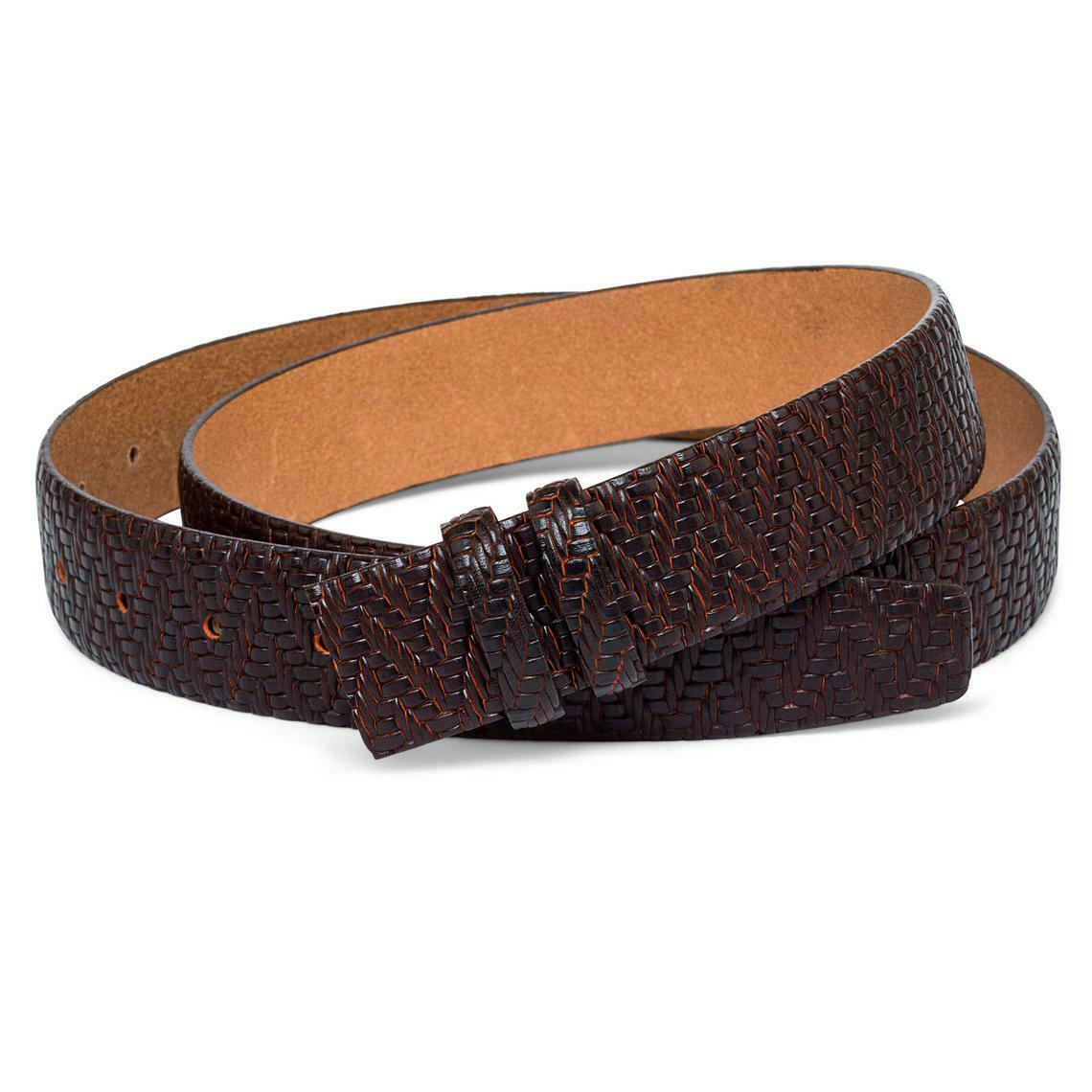Luxury Genuine Leather Belt for Men - 35mm Brown Leather Strap Compatible with Cartier Buckles | Premium Dress Belt for Business, Formal & Casual Wear