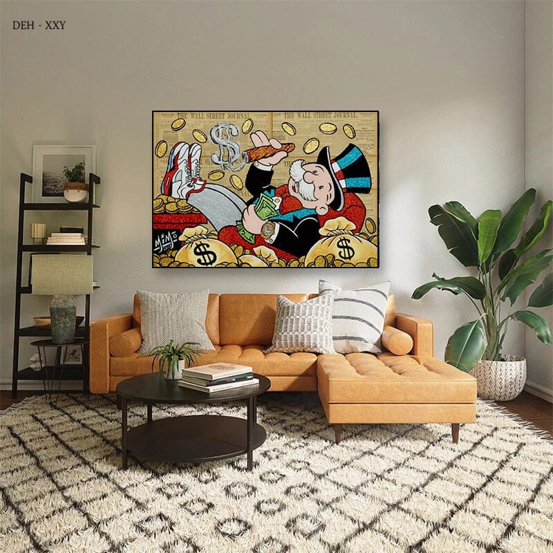 Vintage Alec Monopoly & Richie Canvas Art Print - Wall Decor for Living Room, Bedroom, Office - Unique Gift for Art Lovers