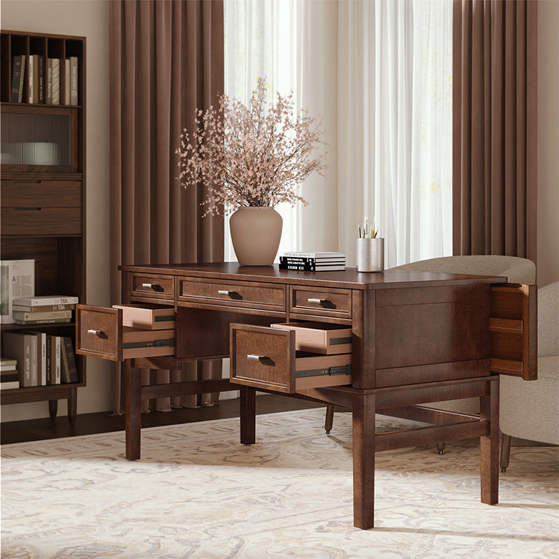 Raquel Modern Transitional Office Desk with Cable Management Hole - Stylish Home Office Desk for Remote Work & Study