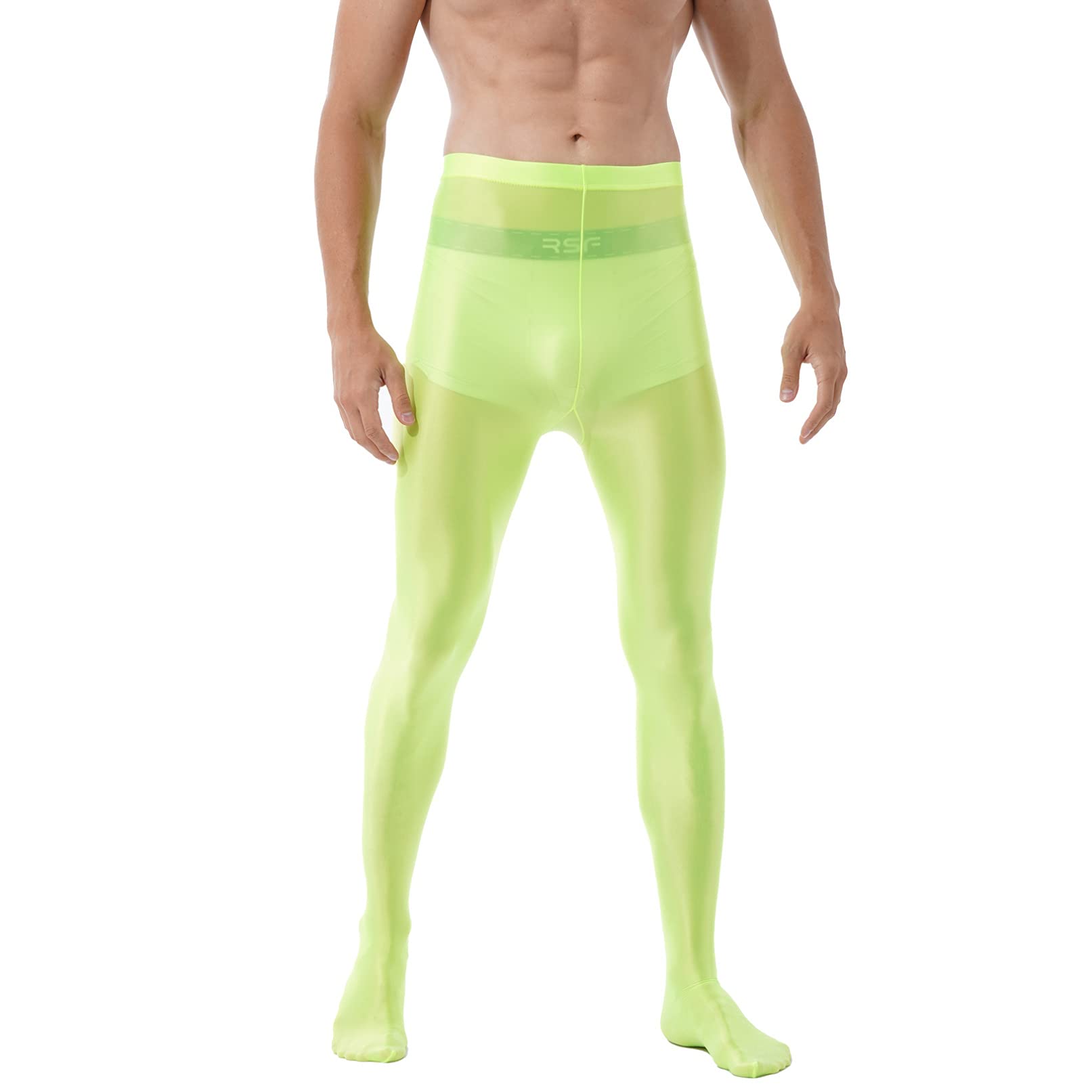 Men's Seamless Glossy Dance Tights - Footed Pantyhose with Oil Shiny Nylon for Ballet, Yoga & Performance - Comfortable Stockings & Leggings for Dancewear & Costumes