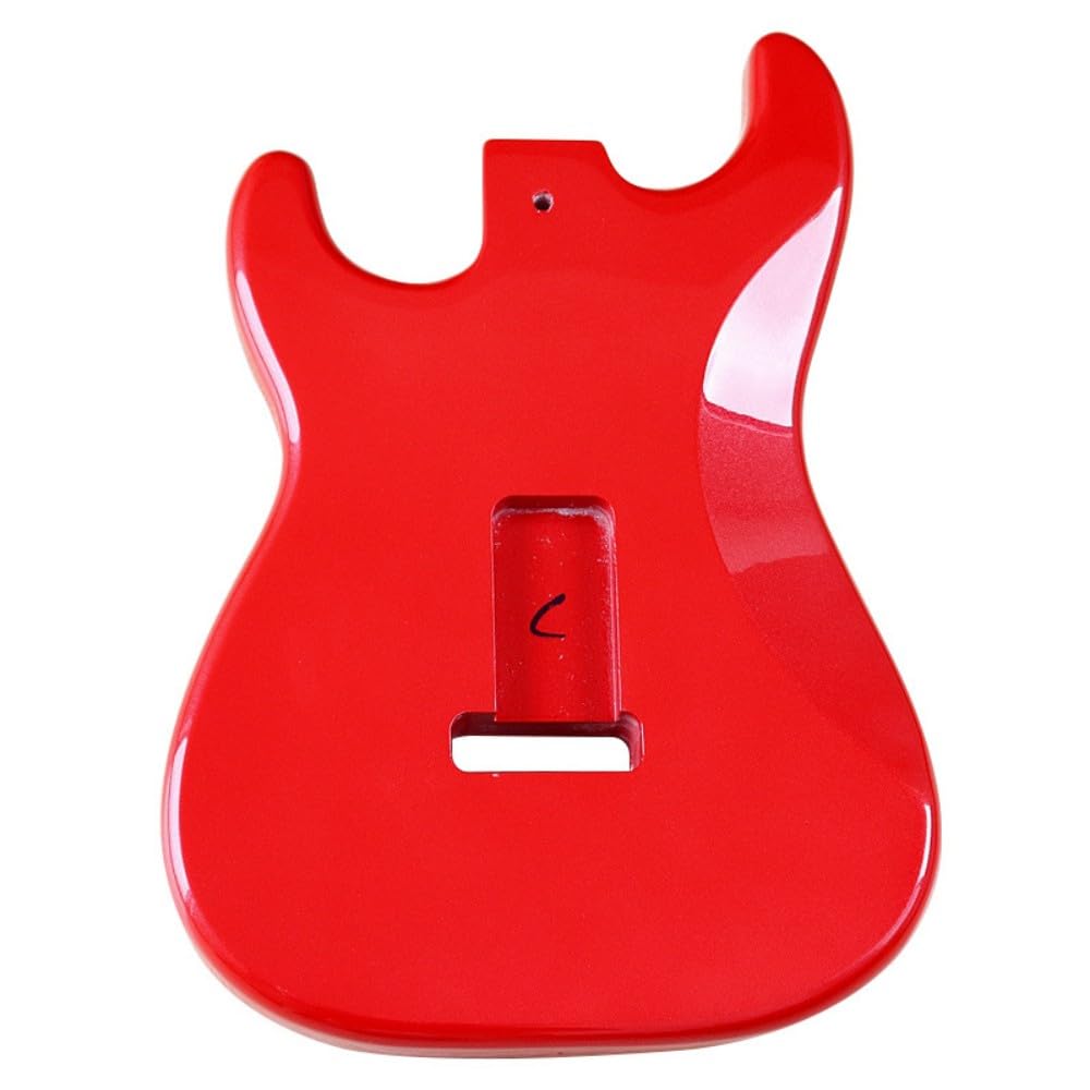 Premium Poplar Electric Guitar Body for Fender Stratocaster - DIY Replacement Part with SSS Pickup Routing in Vibrant Red Finish | Perfect for Guitar Customization, Repair & Upgrade Projects