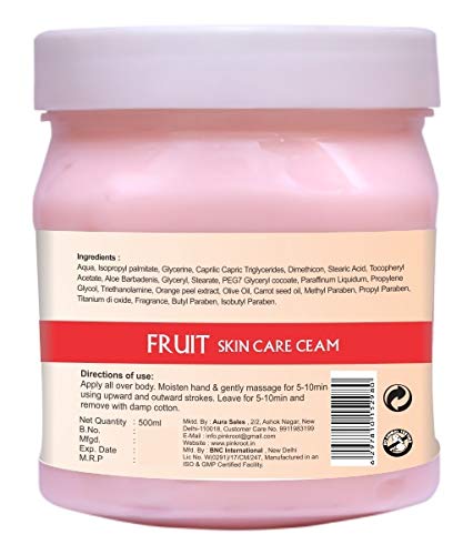Organic Pink Root Aloe Vera Face Mask 500g with Fruit Extract Cream 500g - Hydrating & Brightening Skincare Set for Dry & Sensitive Skin - Perfect for Night Care & Spa Treatments