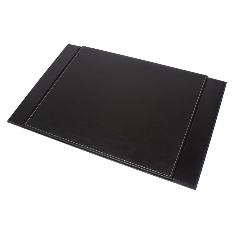 MOOG Genuine Leather Desk Pad with Mahogany Wood Base - Premium Bordeaux Leather Writing Mat for Office & Home Workspace - Perfect for Desks, Laptops & Productivity Accessories