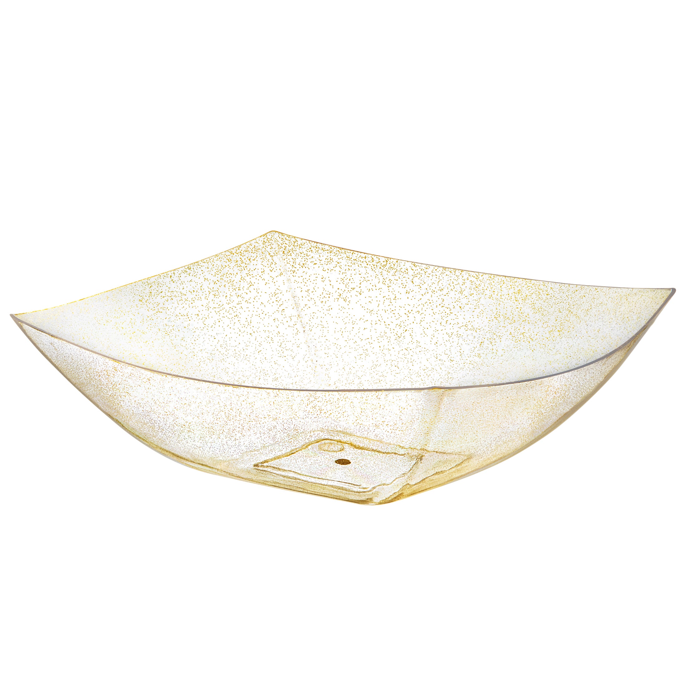 Square Gold Glitter Serving Bowls - Set of 4 - Elegant Party Dishes for Candy, Snacks, Desserts at Weddings, Birthdays & Holiday Gatherings