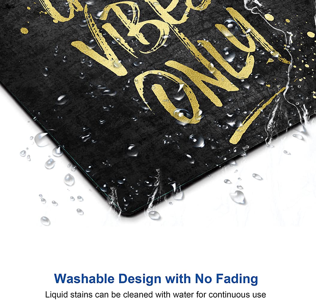 Motivational Mouse Pad with Inspirational Quotes - Non-Slip Rubber Base, Waterproof Square Mouse Mat for Office & Home Laptop Use - Hokafenle Mouse Pad (Good Vibes Only) - Perfect for Work Desks, Gaming Setups & Home Offices