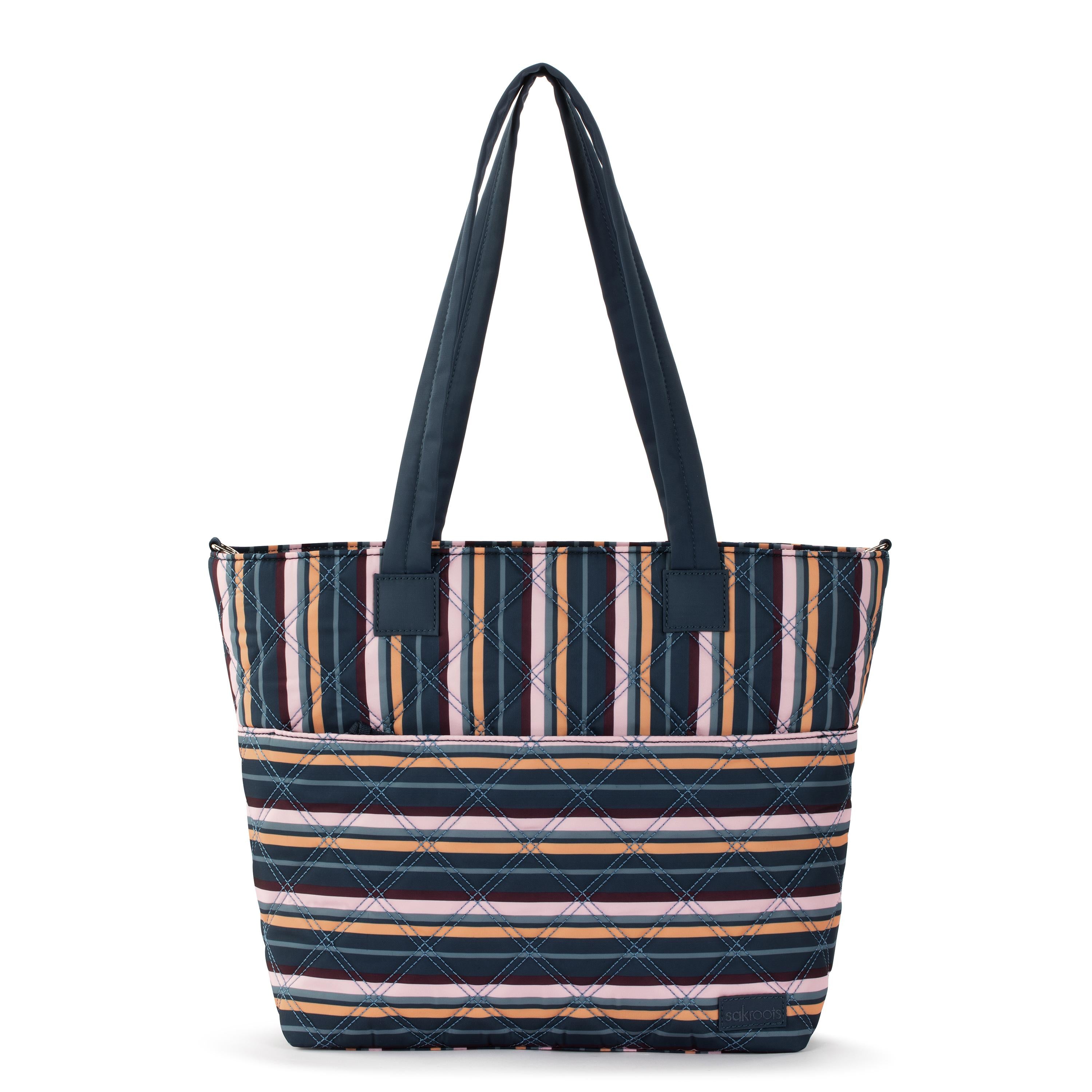 Willow Shoulder Tote Bag - Eco-Friendly Twill Fabric - Vibrant Multi Diamond Quilted Design - Perfect for Work, Travel & Everyday Use