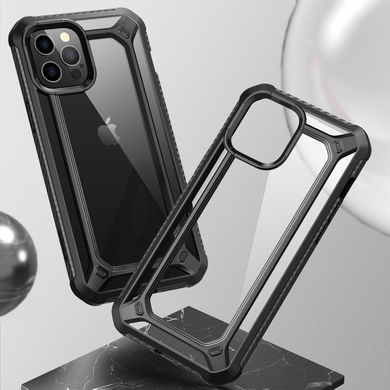 iPhone 12 Pro Max 6.7 inch Case - Unicorn Beetle Pro EXO Series Rugged Clear Protective Cover with Built-in Screen Protector | Shockproof, Drop Protection for Everyday Use & Outdoor Activities