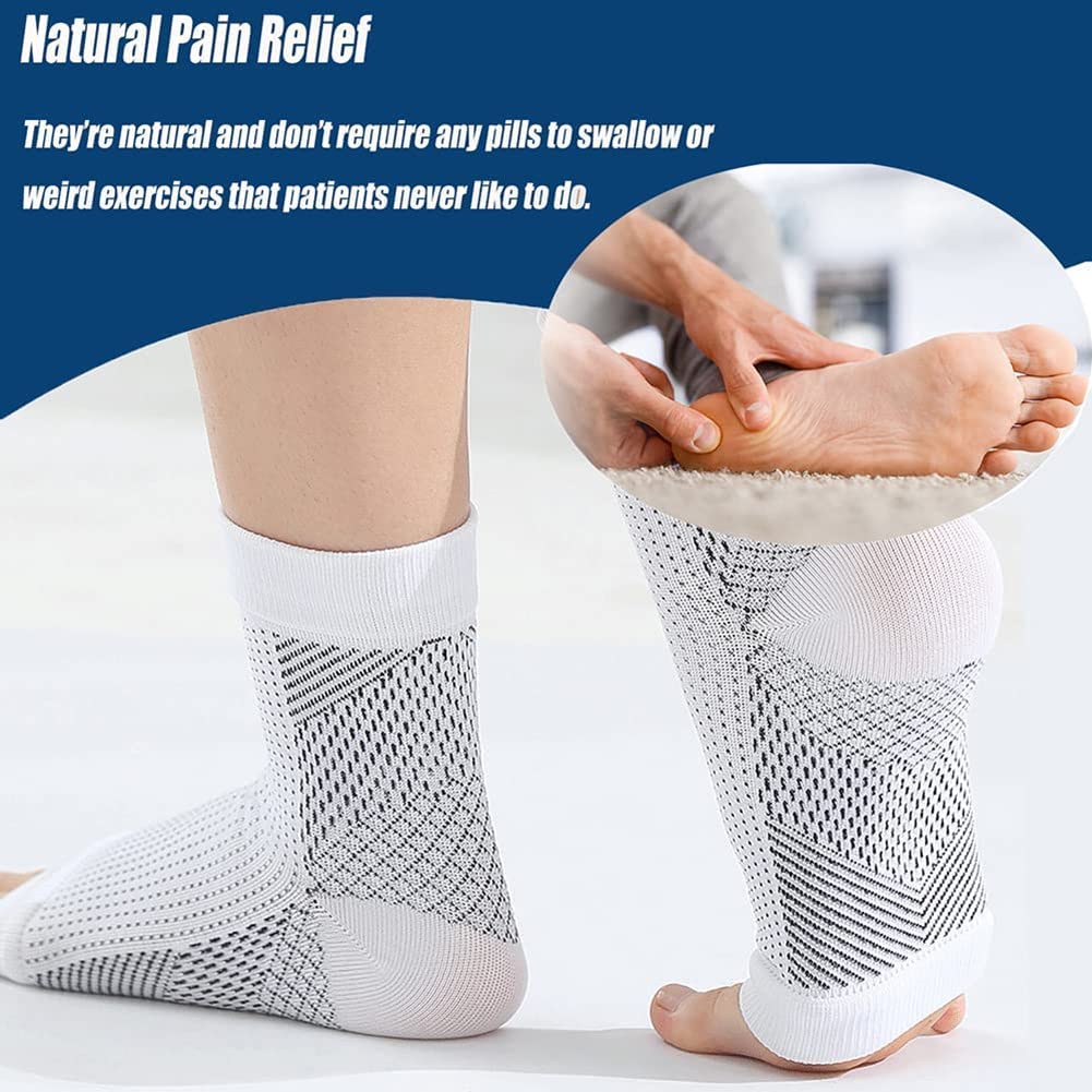 MUGUOY Plantar Fasciitis Socks - Pain Relief Compression Socks for Men & Women - Neuropathy & Heel Support for Daily Wear