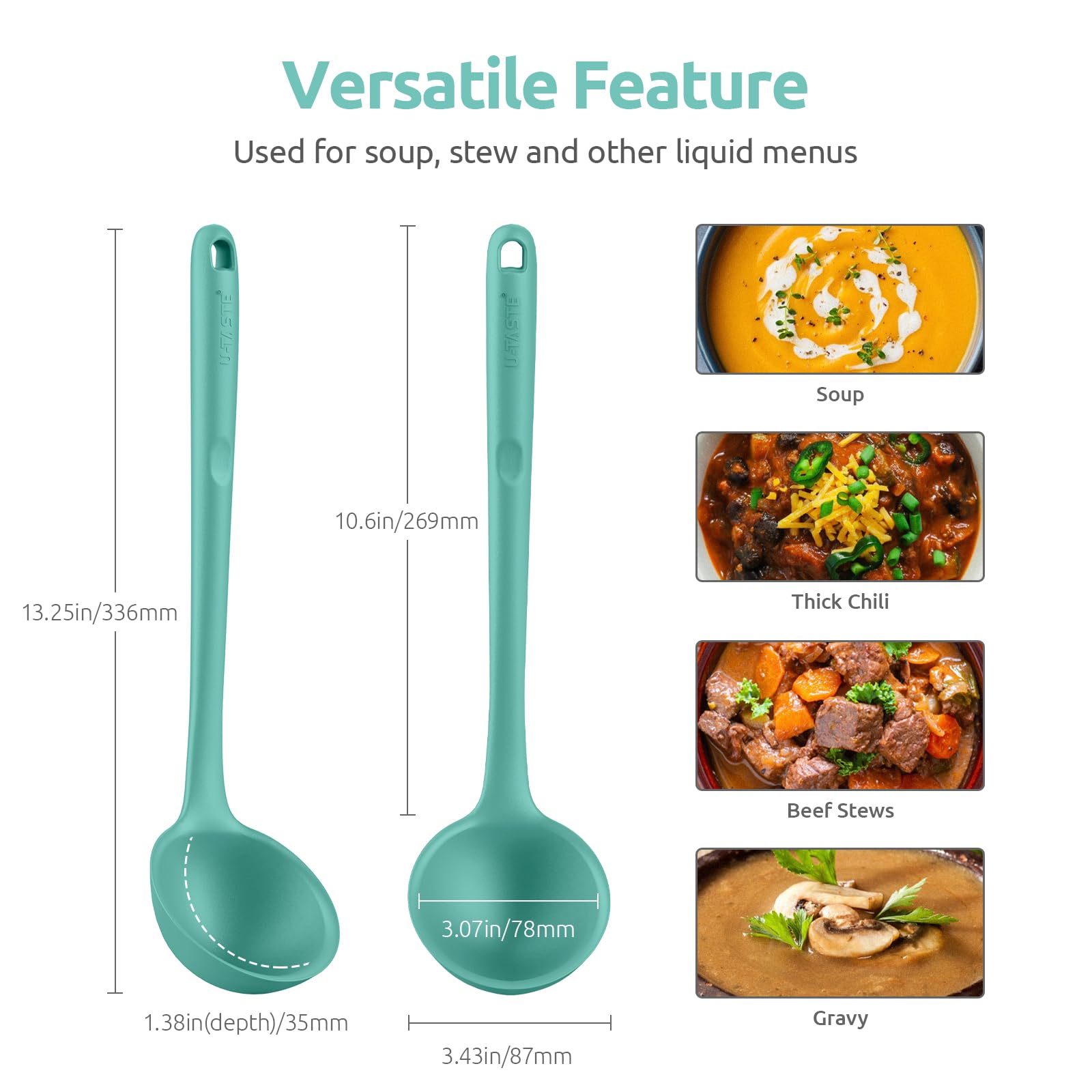 High Heat Resistant 600°F Silicone Spatula Set of 3 & 13