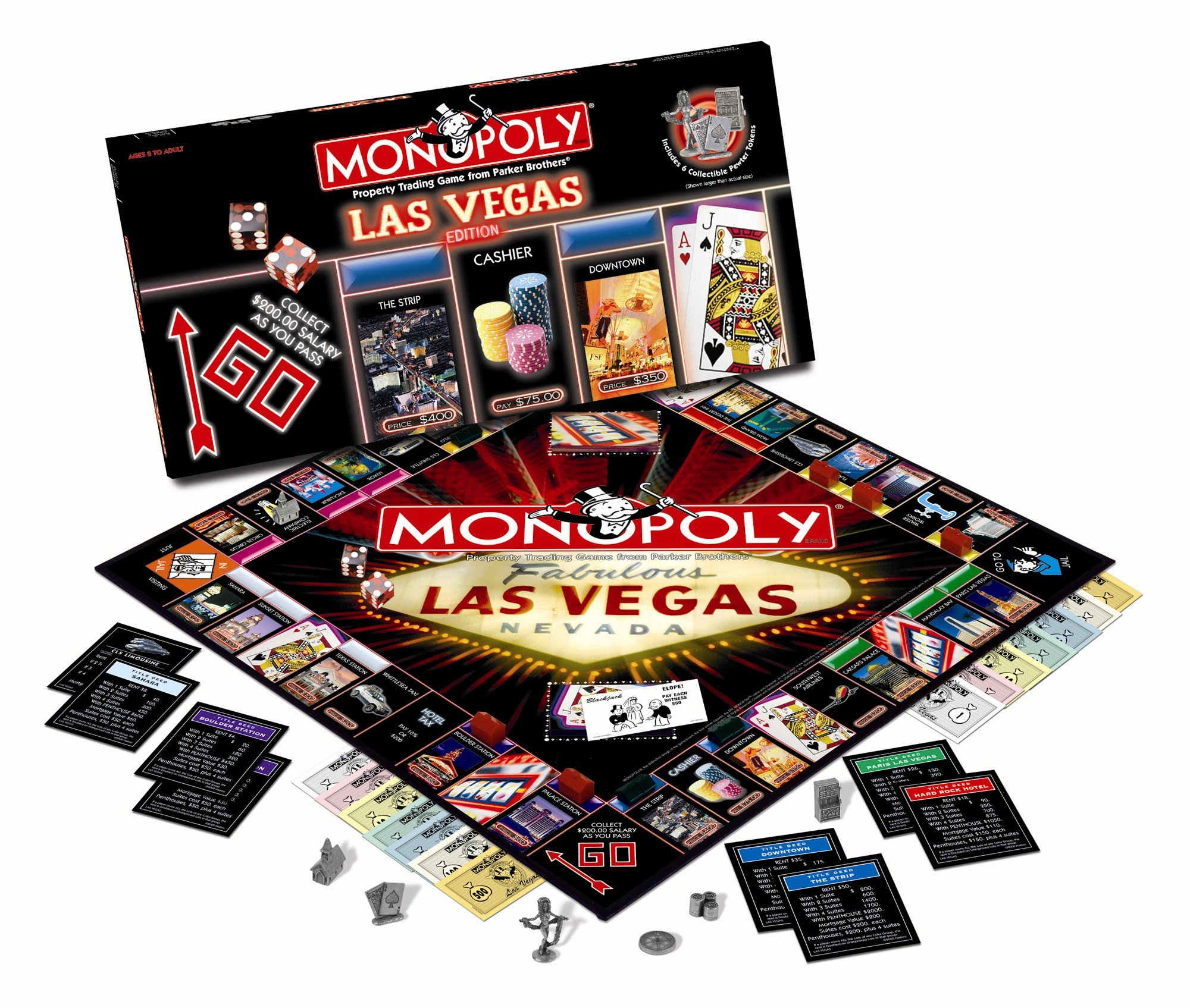 USAopoly Las Vegas 2009 Edition Monopoly Board Game - Classic Family Game Night Fun for Casino & Travel Lovers