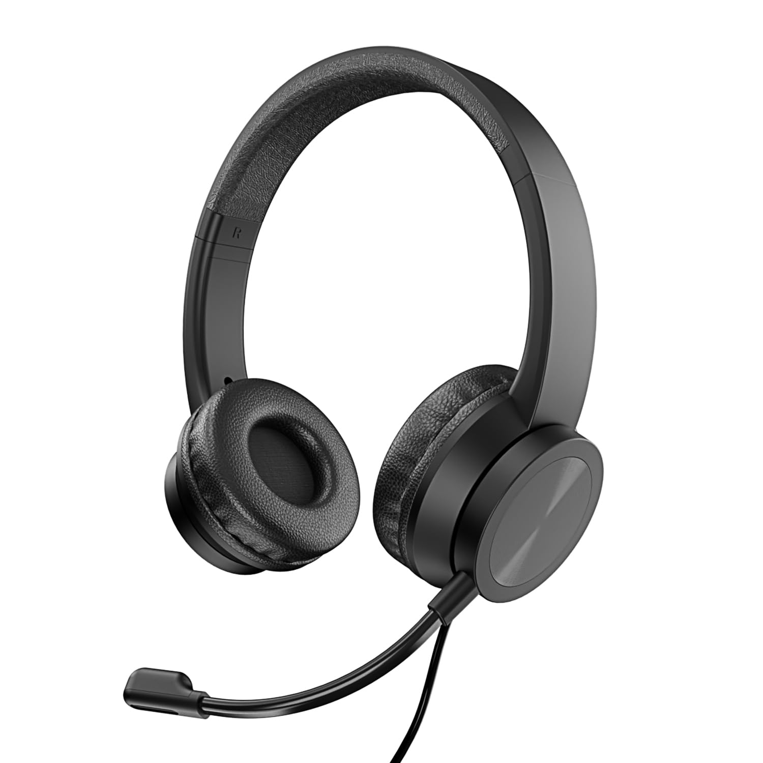 VulTech HS-03 USB On-Ear Headset with Microphone - Adjustable Headband, Volume Control & Mute Button for PC, Laptop, MacBook - Perfect for Office, Remote Work, Online Meetings (Teams, Skype, Zoom) & Gaming