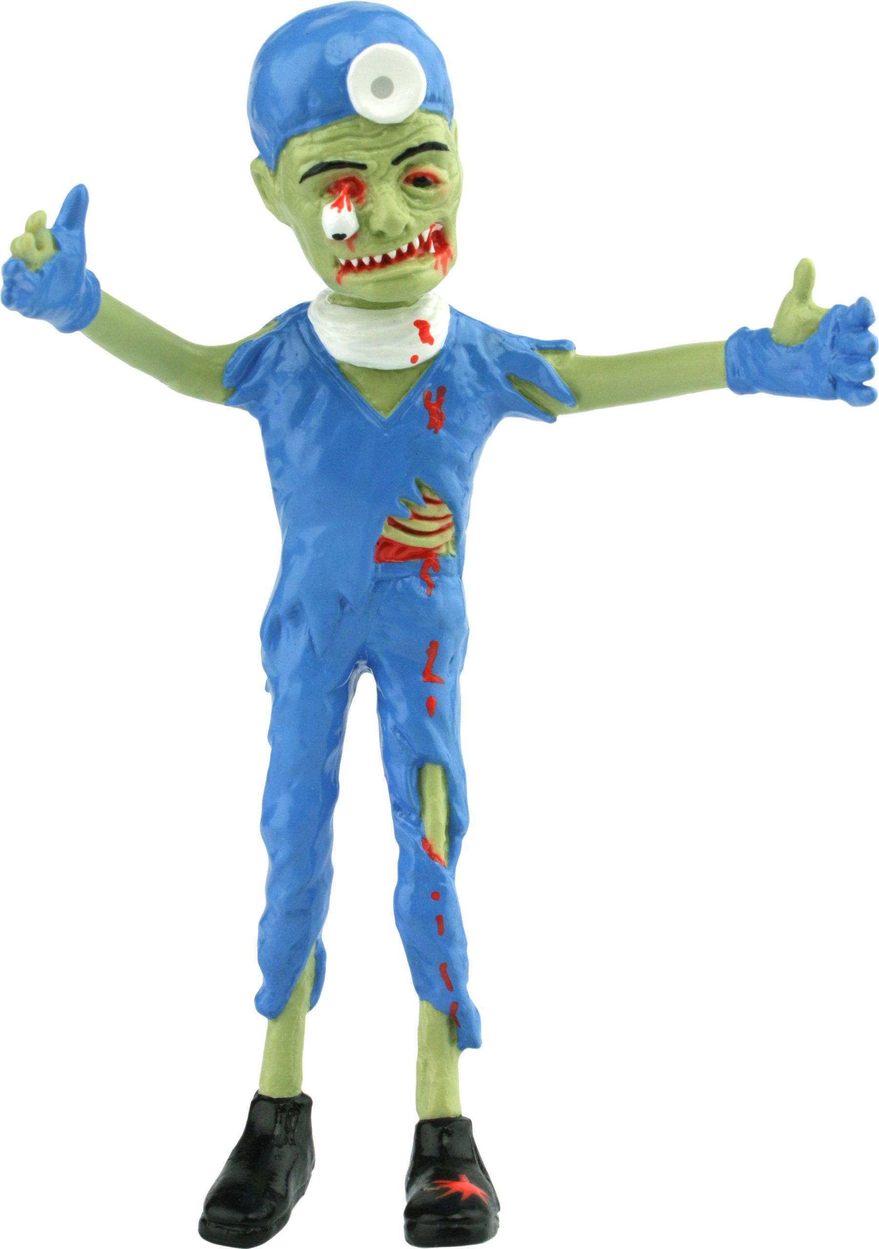 Zombie Brain Surgeon Bendable Action Figure - Horror Collectible Toy for Halloween Decor & Role Play Scenes