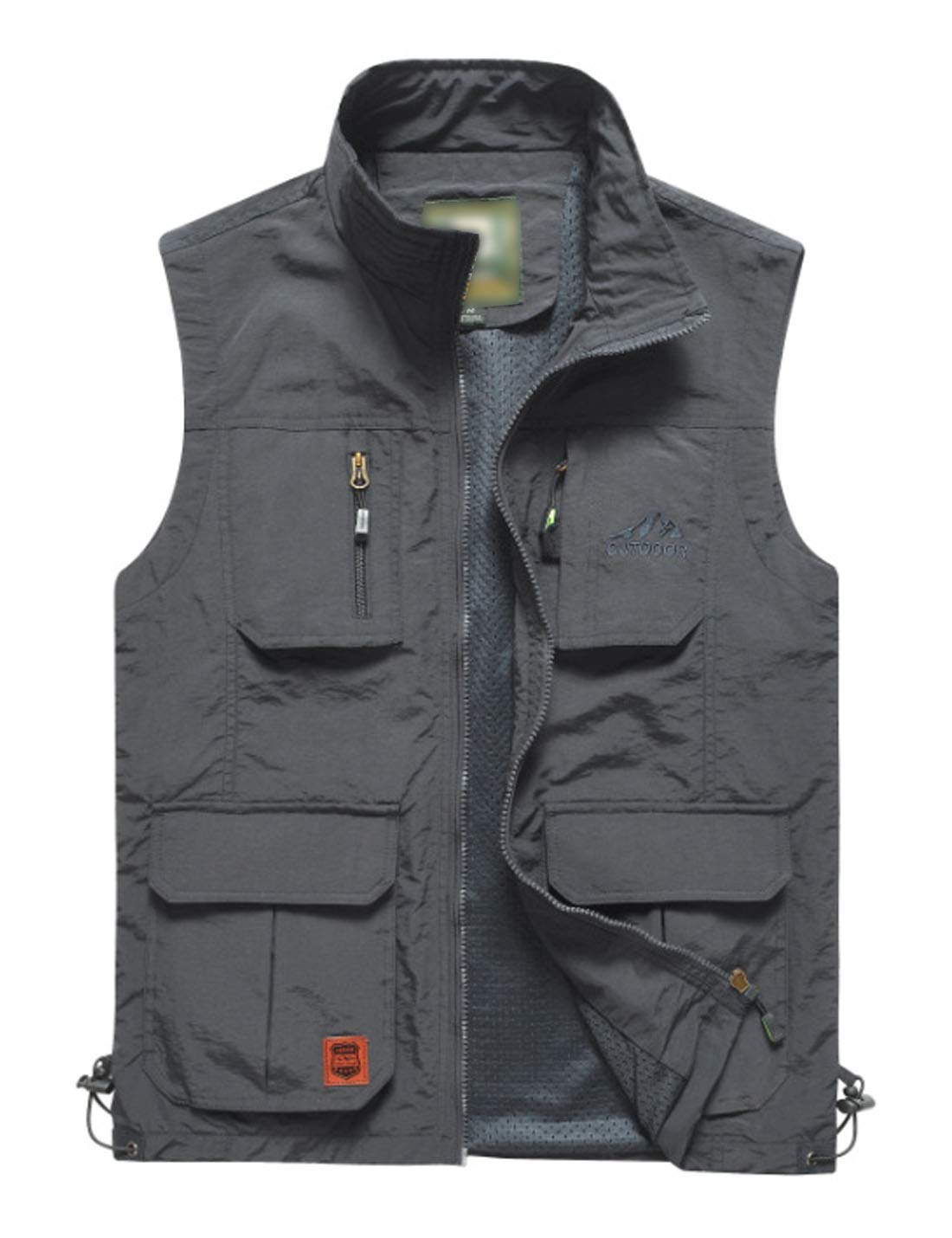 Flygo Men's Lightweight Outdoor Fishing Vest with Multiple Pockets - Perfect for Hiking, Camping, Travel & Work (Water-Resistant, Breathable)