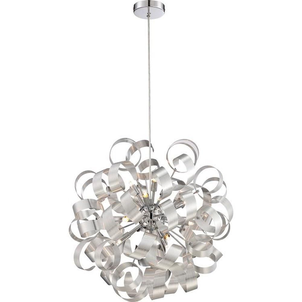 12-Light Millenia Finish Contemporary Pendant Chandelier - Modern Dining Room Lighting Fixture for Kitchen Island, Foyer & Living Room Decor
