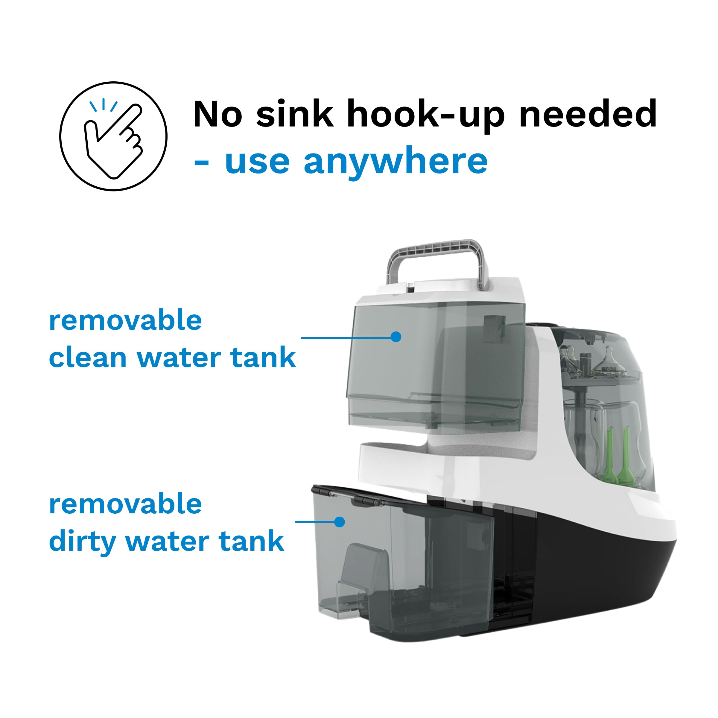 Baby Brezza Bottle Washer Pro - Electric Baby Bottle Sterilizer & Dryer Machine - All-in-One Washer for Bottles, Pump Parts, Sippy Cups - Fast Cleaning & Drying - Perfect for Busy Parents & Daycare Use