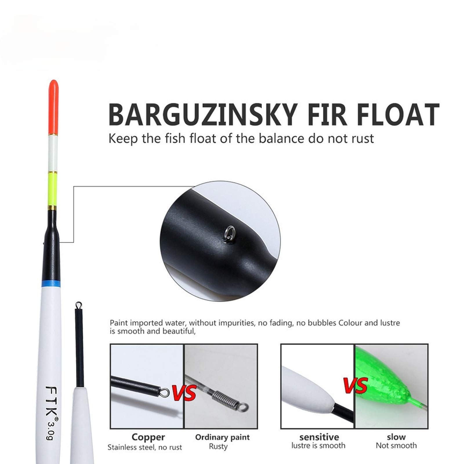 5Pcs Balsa Wood Slip Bobbers for Fishing - Slide Slip Fishing Floats for Crappie, Panfish, Walleye, Bass, Trout & Pike - 1/9oz Saltwater & Freshwater Fishing Gear - Perfect for Lake, River & Ice Fishing Accessories