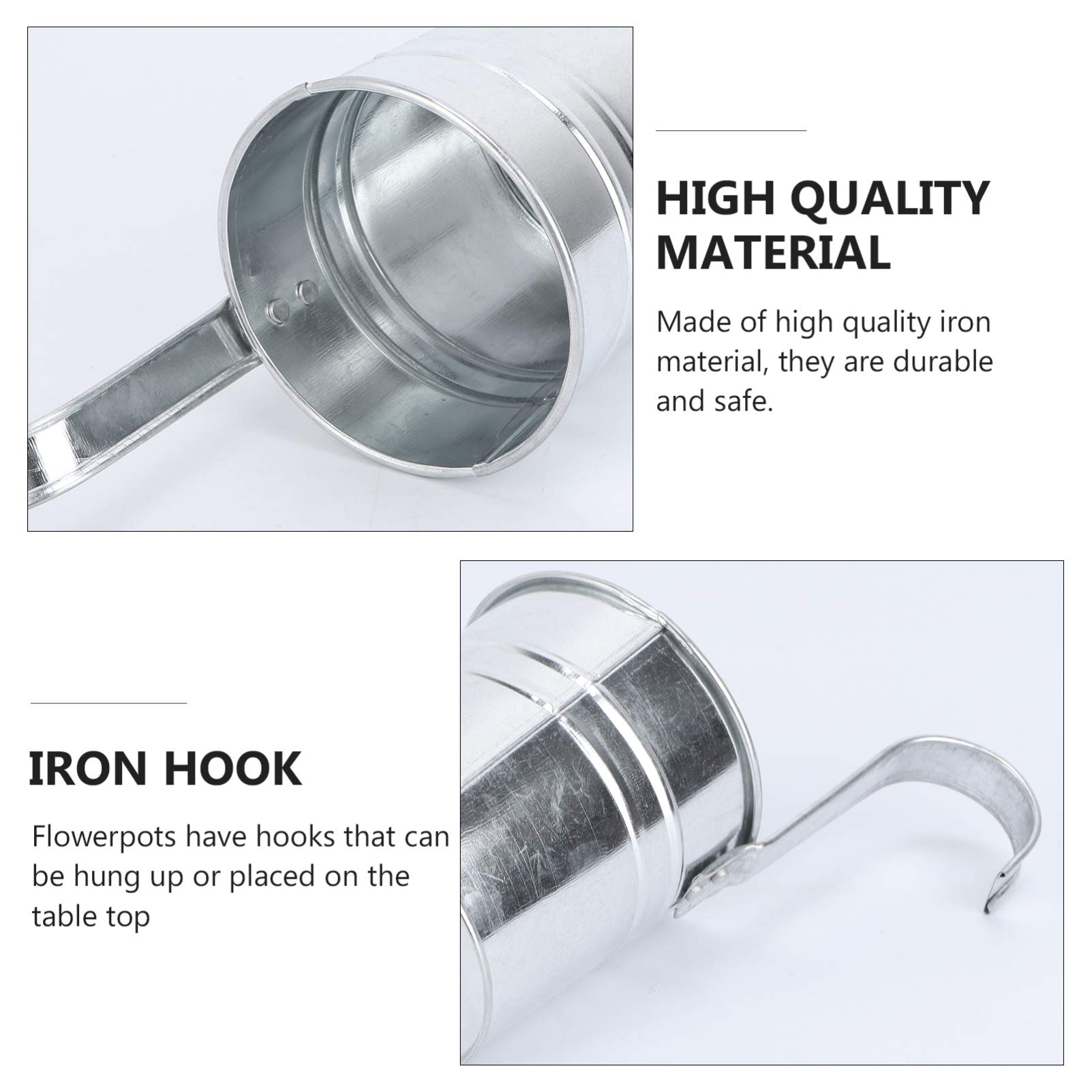 Hemoton 4-Piece Heavy Duty Iron Bucket Hooks for Gardening - Durable Metal Hangers for Planters, Flower Pots & Outdoor Decor (Ideal for Hanging Baskets, Garden Tools & Farmhouse Style Decor)