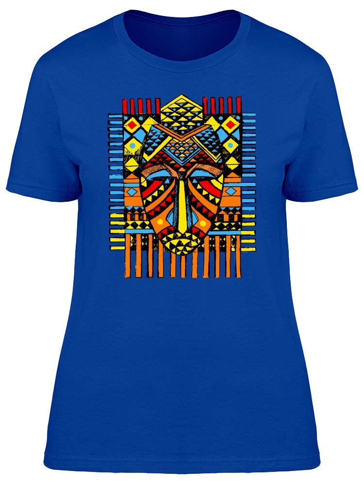 African Tribal Mask Print T-Shirt for Men | Stylish & Comfortable Cotton Tee for Casual Wear, Street Fashion, and Cultural Apparel