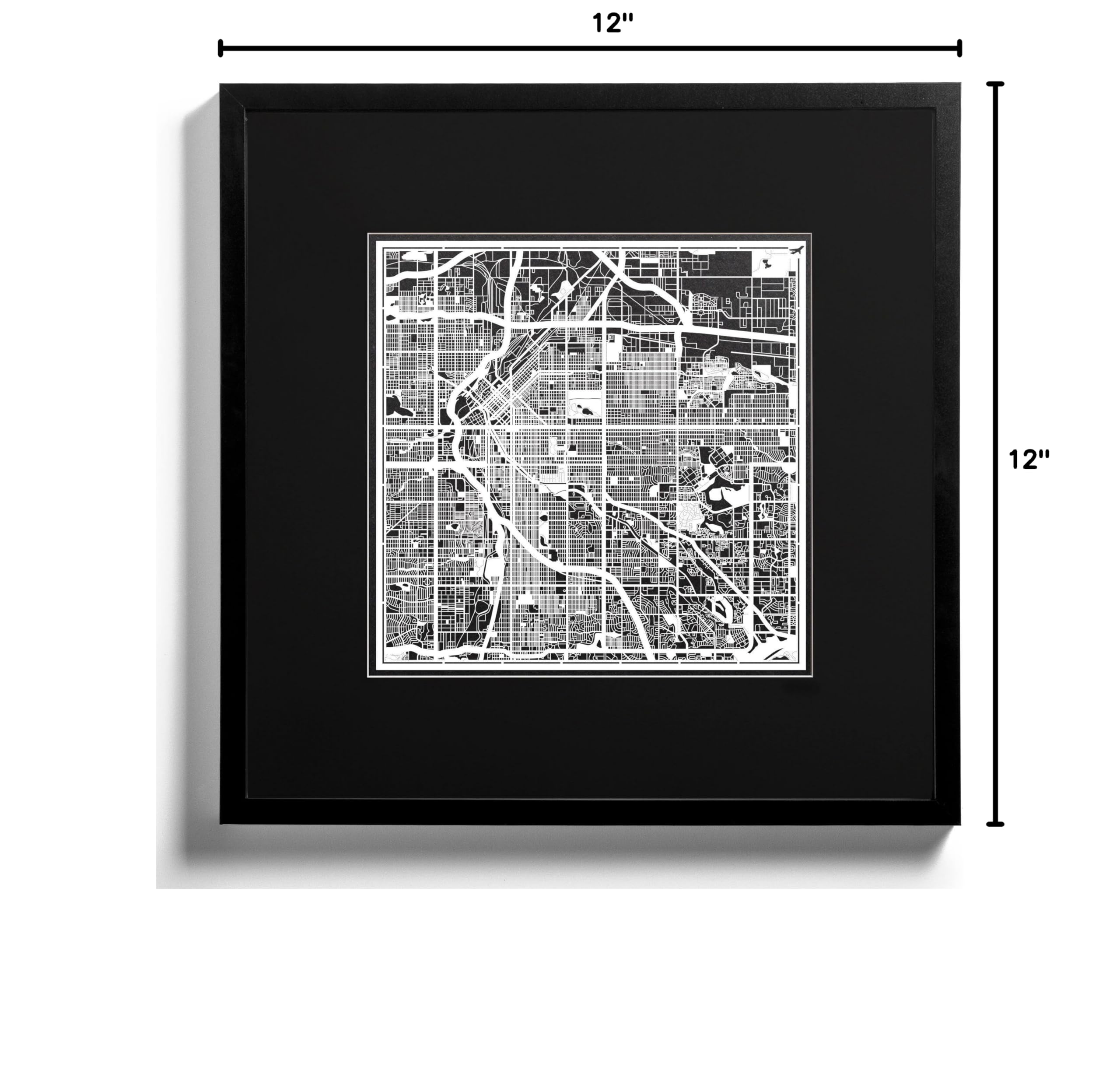 Denver Paper Cut Map - White 12×12 Inches by O3 Design Studio | Handcrafted Paper Art Wall Decor for Home & Office | Perfect Gift for Travel Lovers & Map Enthusiasts