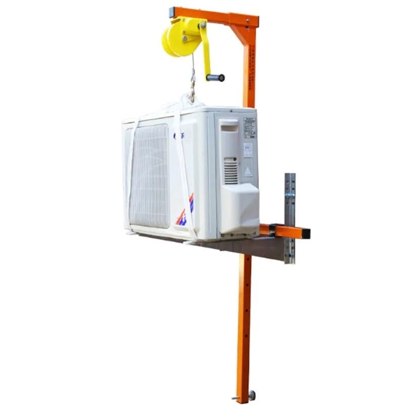 Self-Locking Manual Winch with Folding Bracket - 10m Air Conditioner Installation Lifting Crane Tool for HVAC, Window AC Units & Home Appliance Mounting (EKNGOORAN-10M) - Perfect for Contractors & DIY Home Improvement Projects