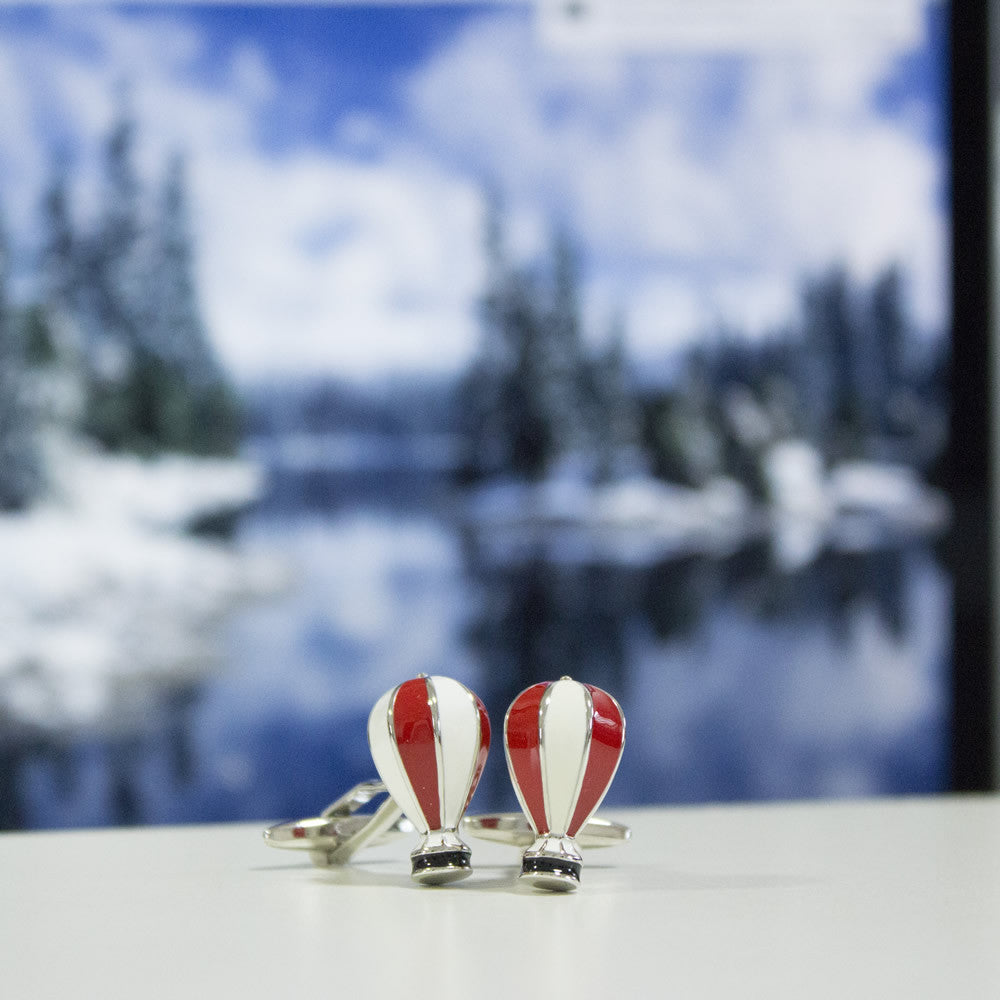 KingCuffs Hot Air Balloon Cufflinks for Men - Elegant Dress Shirt Accessories for Weddings, Business & Formal Events