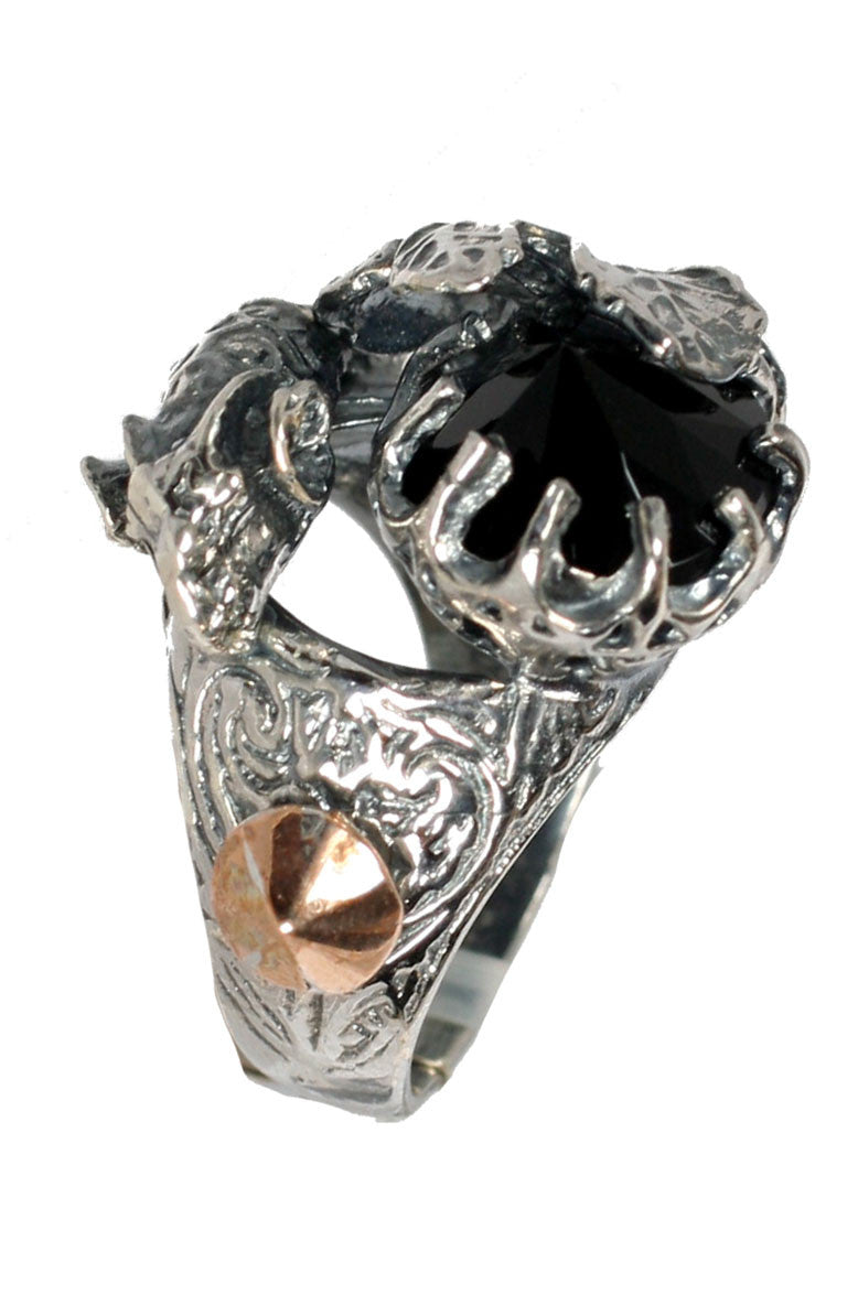 Ram Leaf Stud Ring - Stylish Sterling Silver Jewelry for Women | Perfect for Everyday Wear, Gifts & Special Occasions
